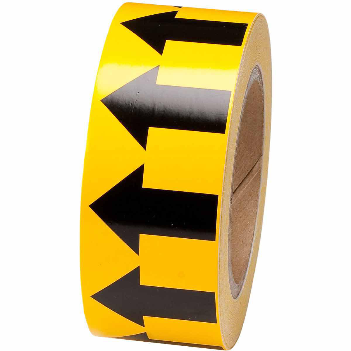 Product image for Tape arrow directional vinyl blk/yellow 2inx90ft