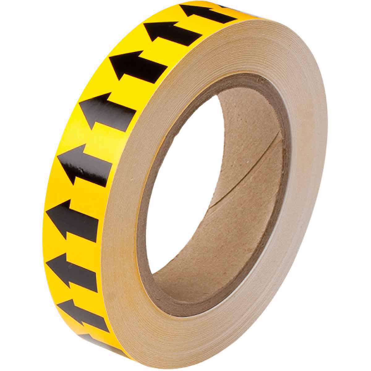 Product image for Tape arrow directional vinyl blk/yellow 1inx90ft