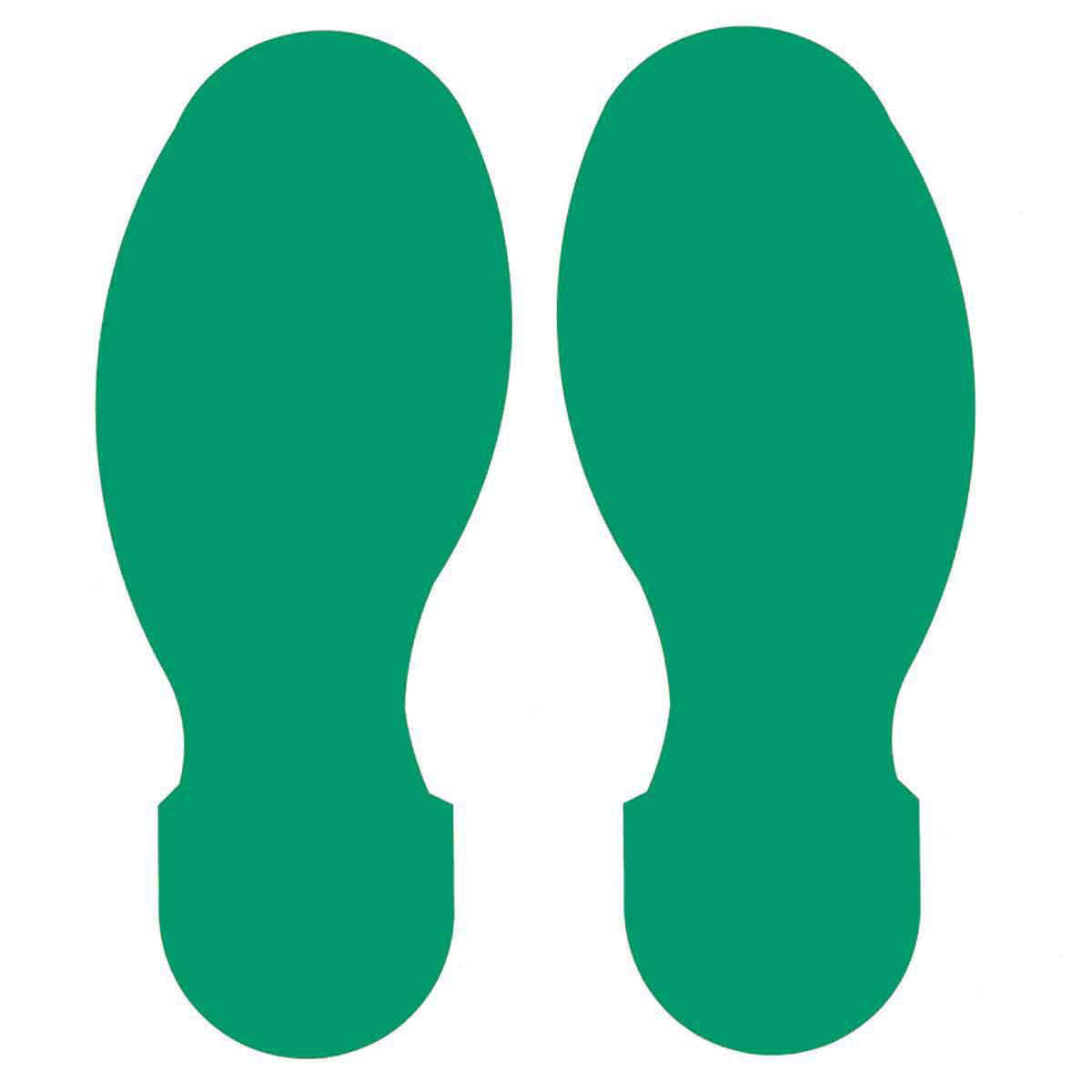 Product image for ToughStripe® Floor Marking Tape Footprint Set - Polyester, Solid Color, Green, 10" x 3.5"