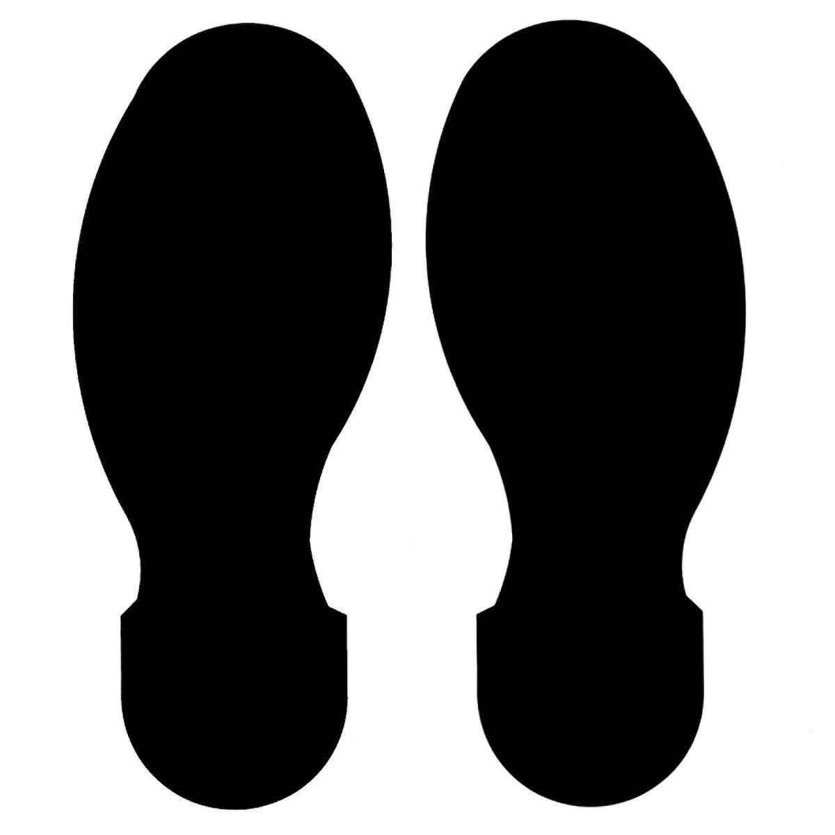 Product image for ToughStripe® Floor Marking Tape Footprint Set - Polyester, Solid Color, Black, 10" x 3.5"