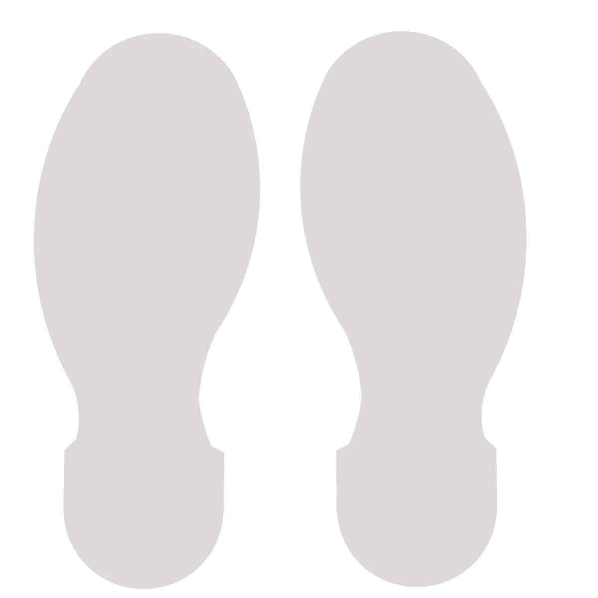 Product image for ToughStripe® Floor Marking Tape Footprint Set - Polyester, Solid Color, White, 10" x 3.5"