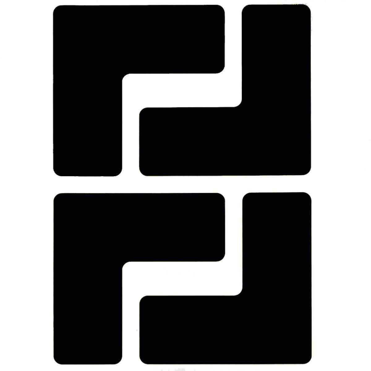 Product image for ToughStripe® Floor Marking Tape L-Shaped Corner Marks - Polyester, Solid Color, Black, 2" x 5"