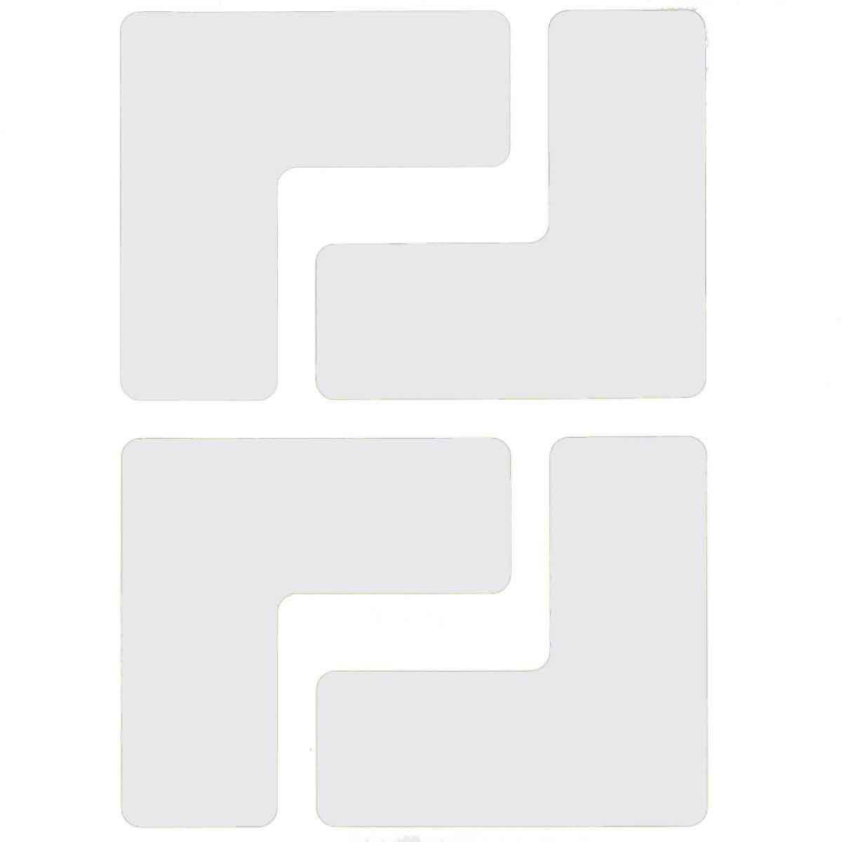 Product image for ToughStripe® Floor Marking Tape L-Shaped Corner Marks - Polyester, Solid Color, White, 2" x 5"