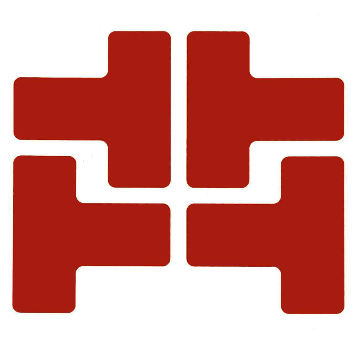 Product image for ToughStripe® Floor Marking Tape T-Shaped Marks - Polyester, Solid Color, Red, 2" x 5"