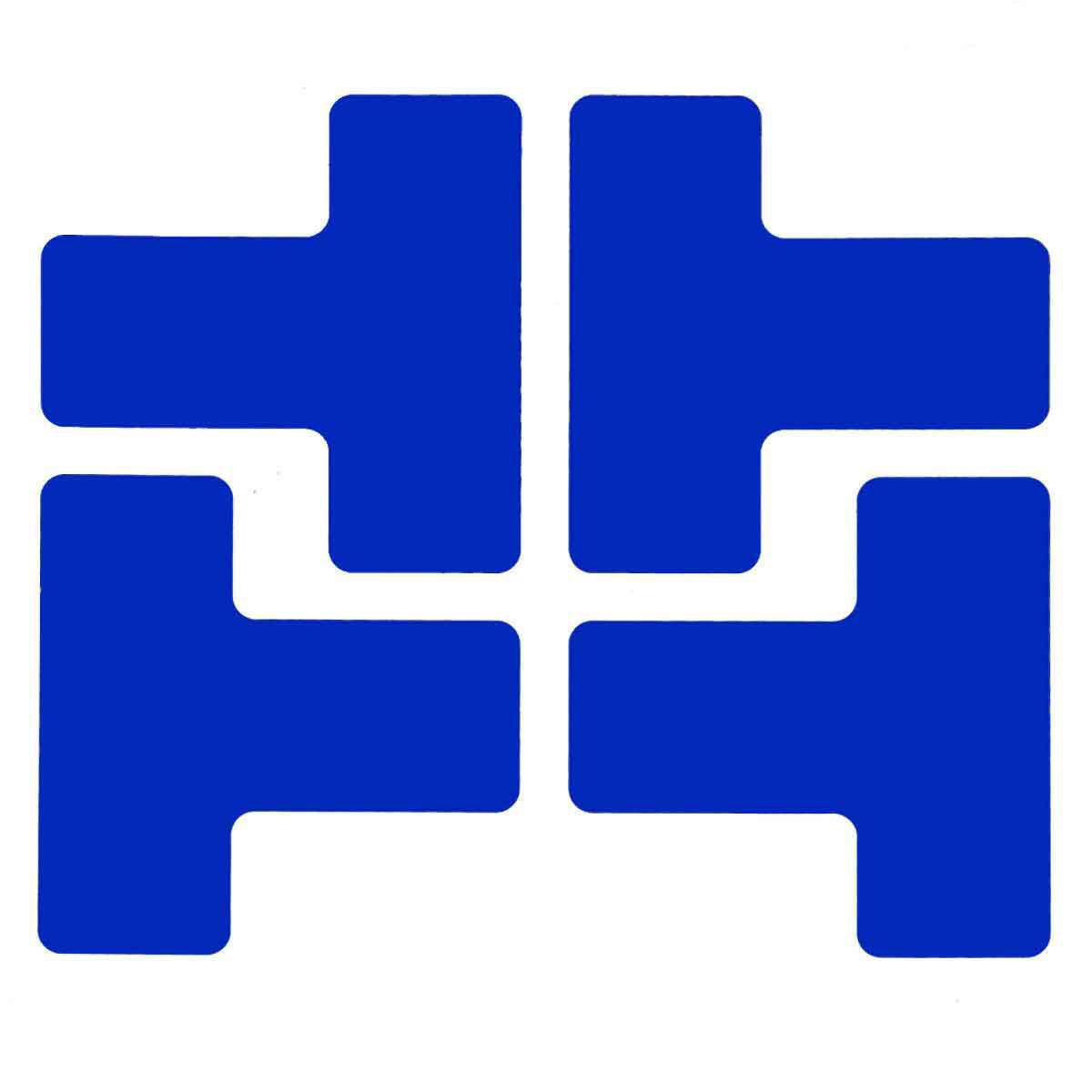 Product image for ToughStripe® Floor Marking Tape T-Shaped Marks - Polyester, Solid Color, Blue, 2" x 5"
