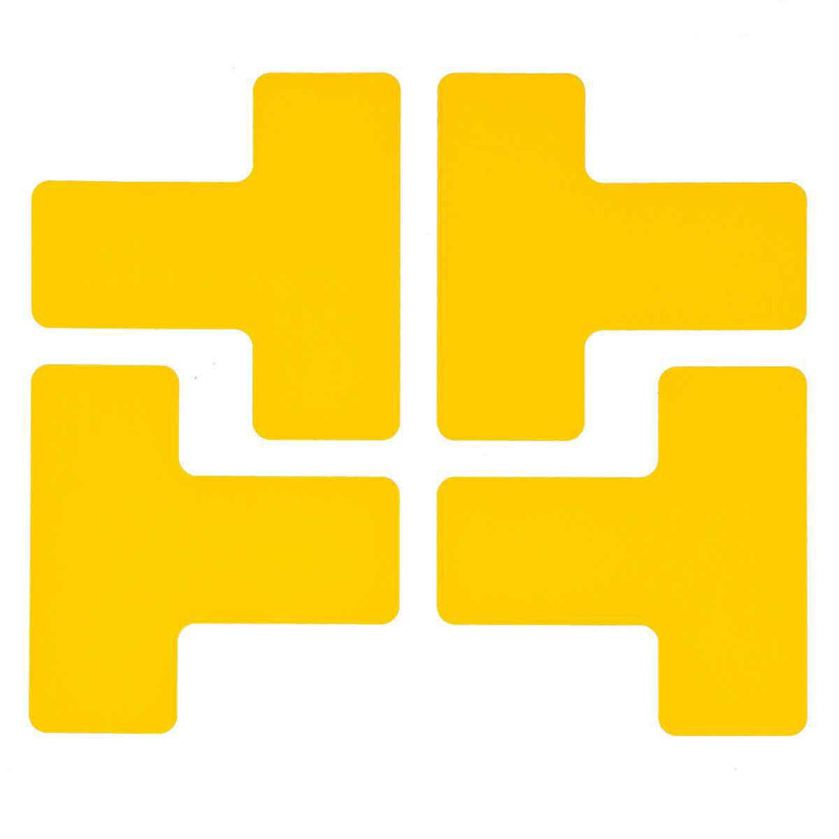 Product image for ToughStripe® Floor Marking Tape T-Shaped Marks - Polyester, Solid Color, Yellow, 2" x 5"