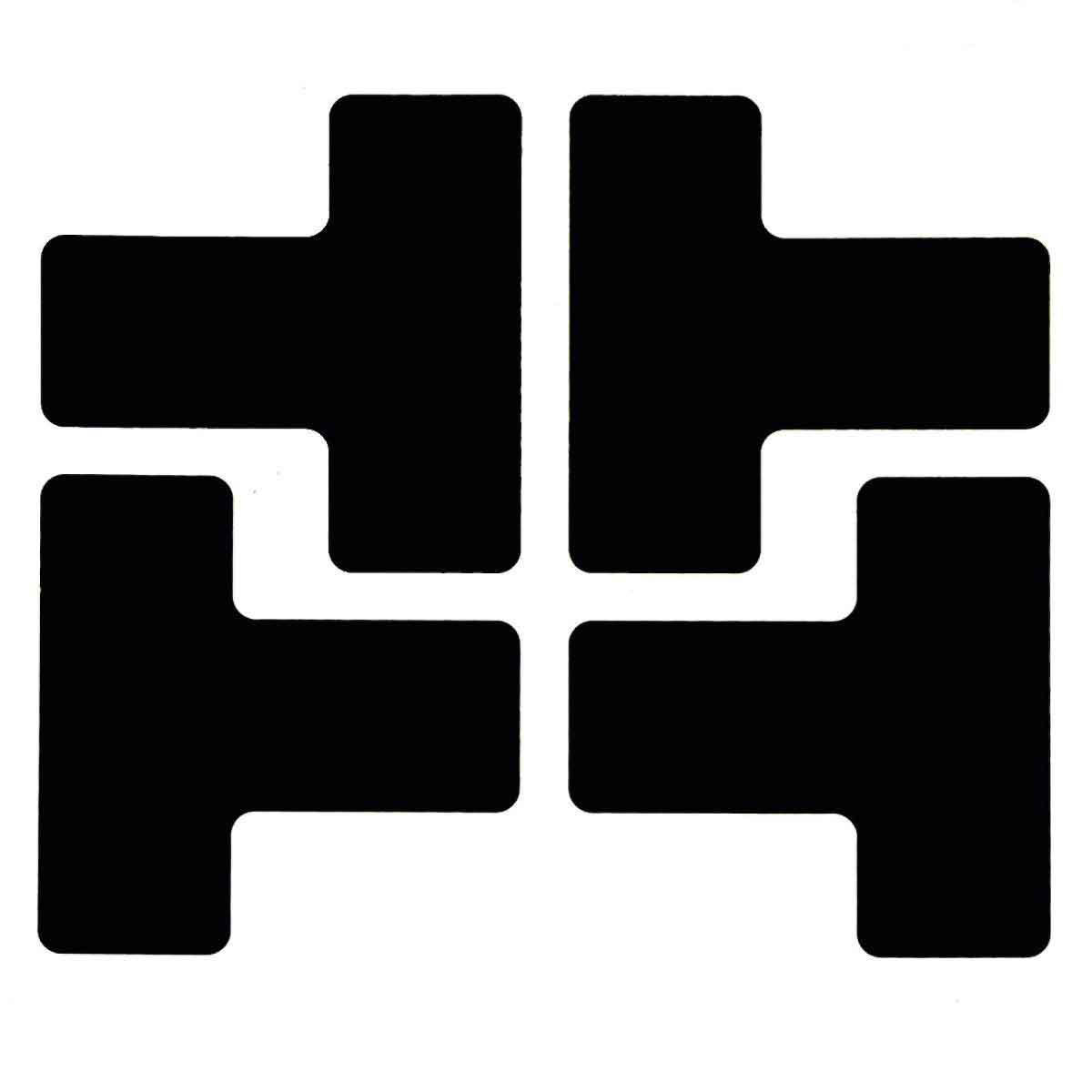 Product image for ToughStripe® Floor Marking Tape T-Shaped Marks - Polyester, Solid Color, Black, 2" x 5"