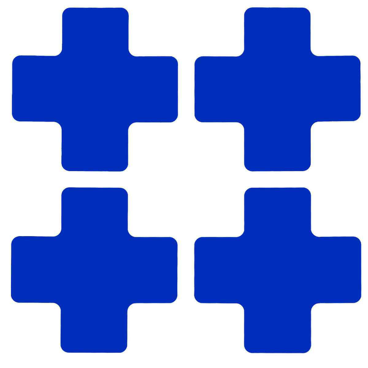 Product image for ToughStripe® Floor Marking Tape Cross-Shaped Center Marks - Polyester, Solid Color, Blue, 2" x 5"