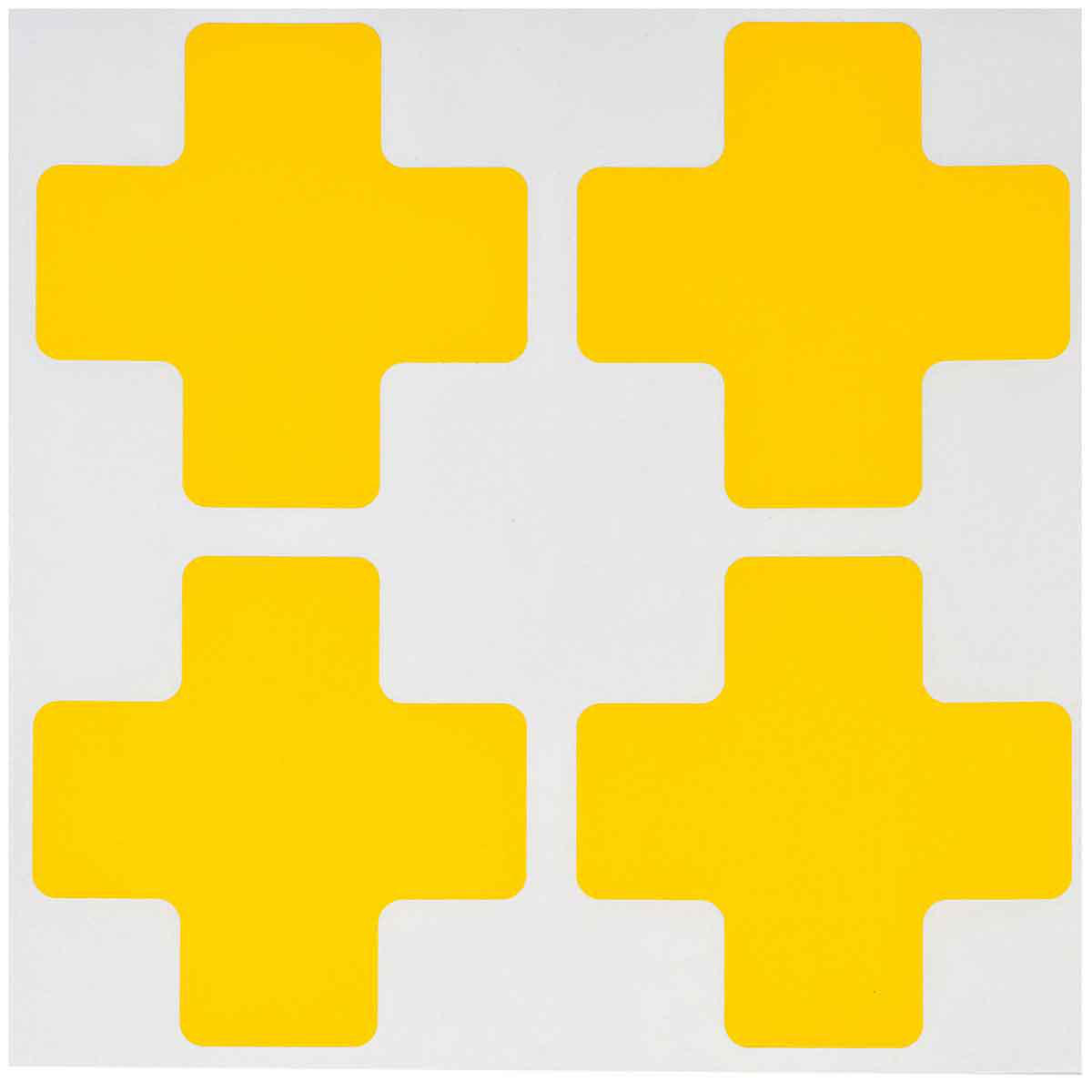 Product image for ToughStripe® Floor Marking Tape Cross-Shaped Center Marks - Polyester, Solid Color, Yellow, 2" x 5"