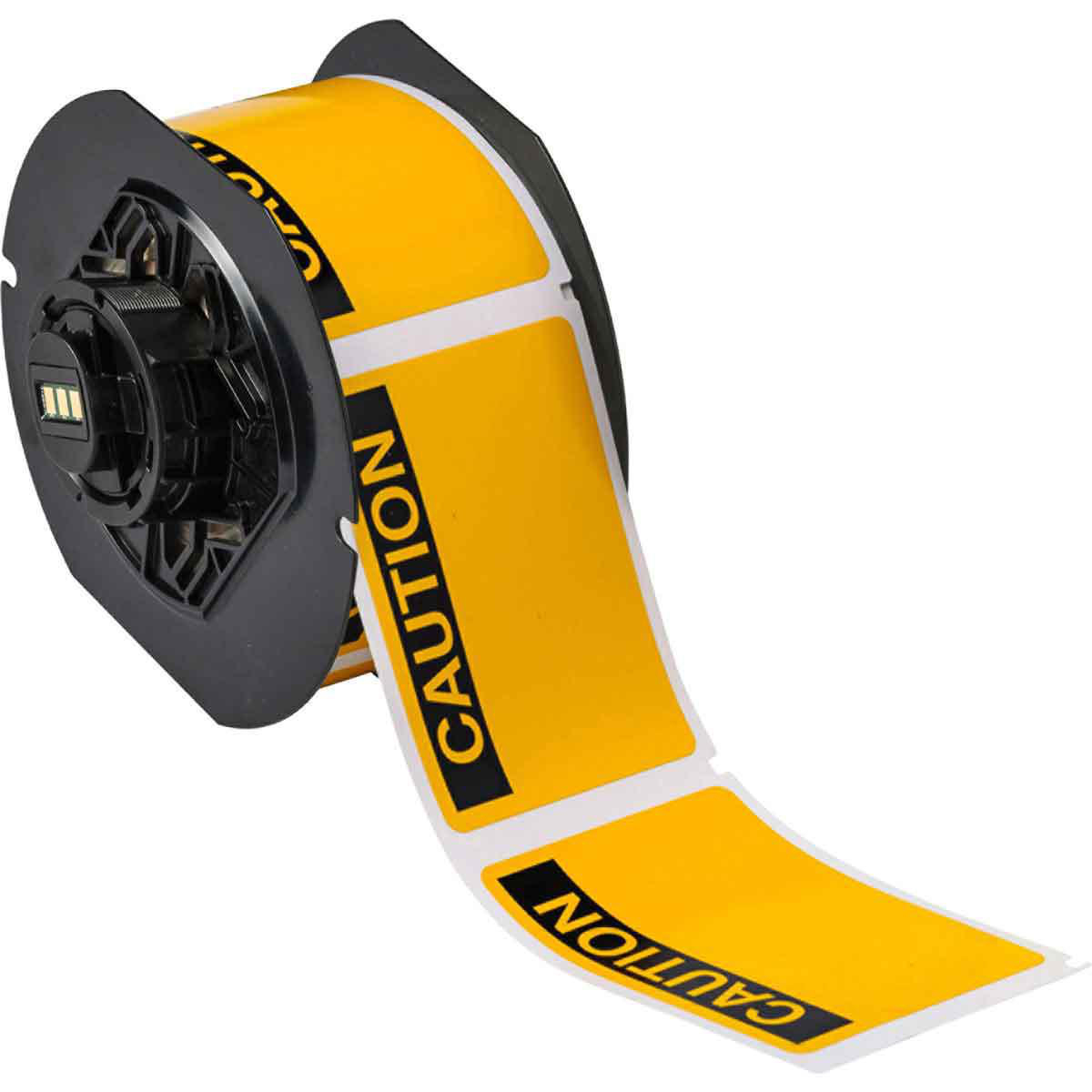 Product image for Tape indoor/outdoor vinyl yellow/black 2.25x3in