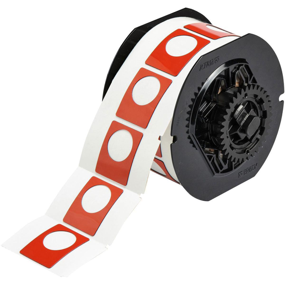 Product image for Label polyester red 1.5x1.2in