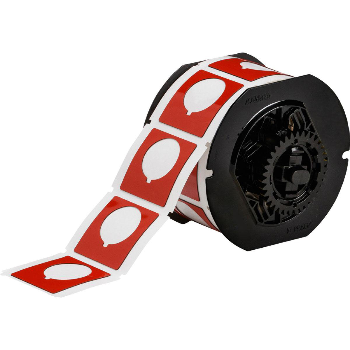 Product image for Label polyester red 1.8x1.8in