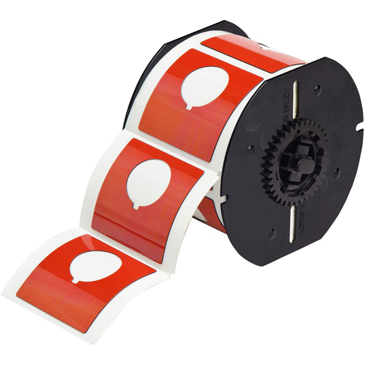 Product image for Label polyester red 2.4x2.4in