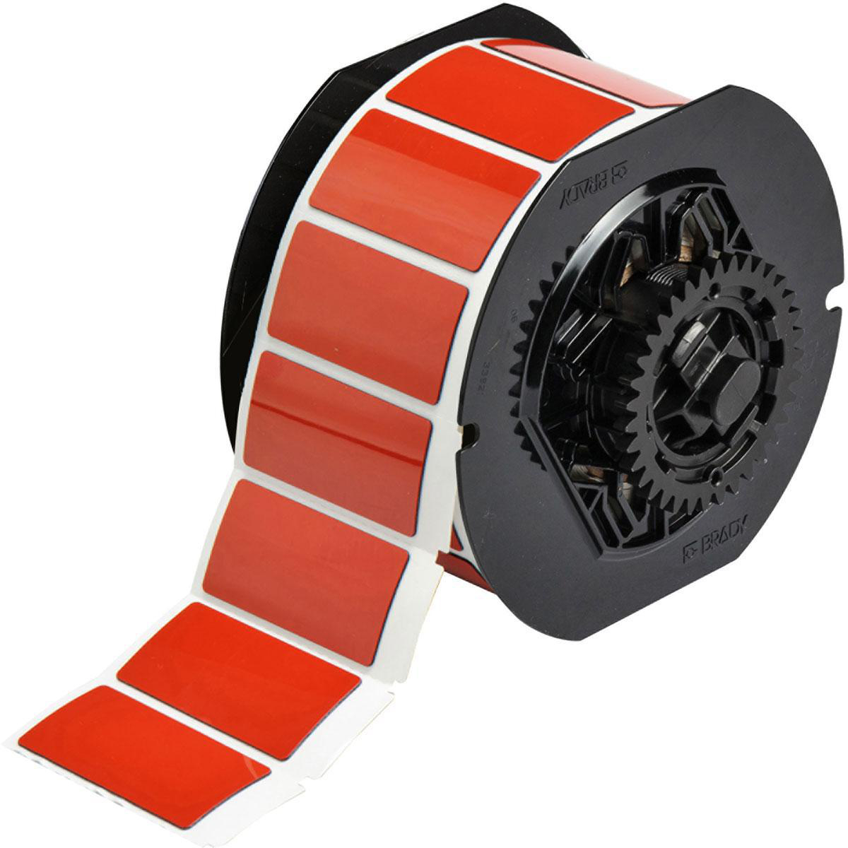 Product image for Label polyester red 1x2in