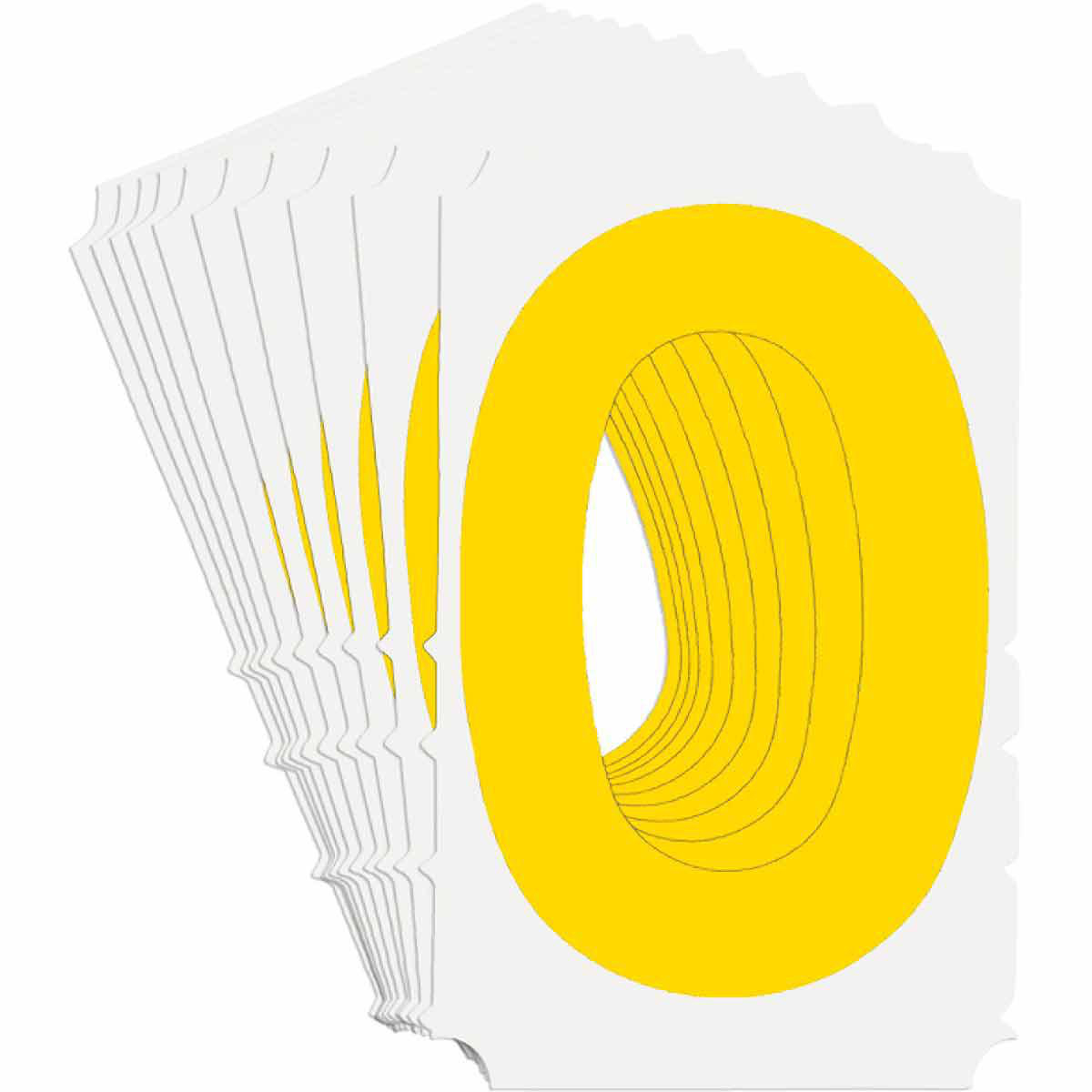Product image for 5110 Series Number and Letter Labels, 0, Yellow