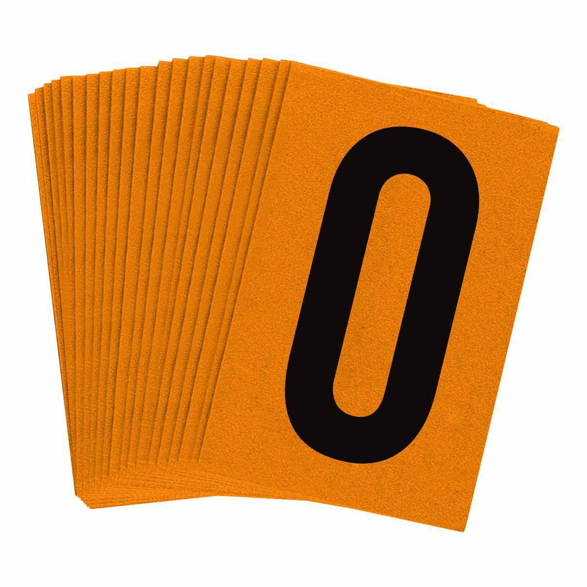 Product image for 5910 Series Reflective Number and Letter Labels, 1.5" H x 1" W, Pack of 25 Labels, Black on Orange, 0