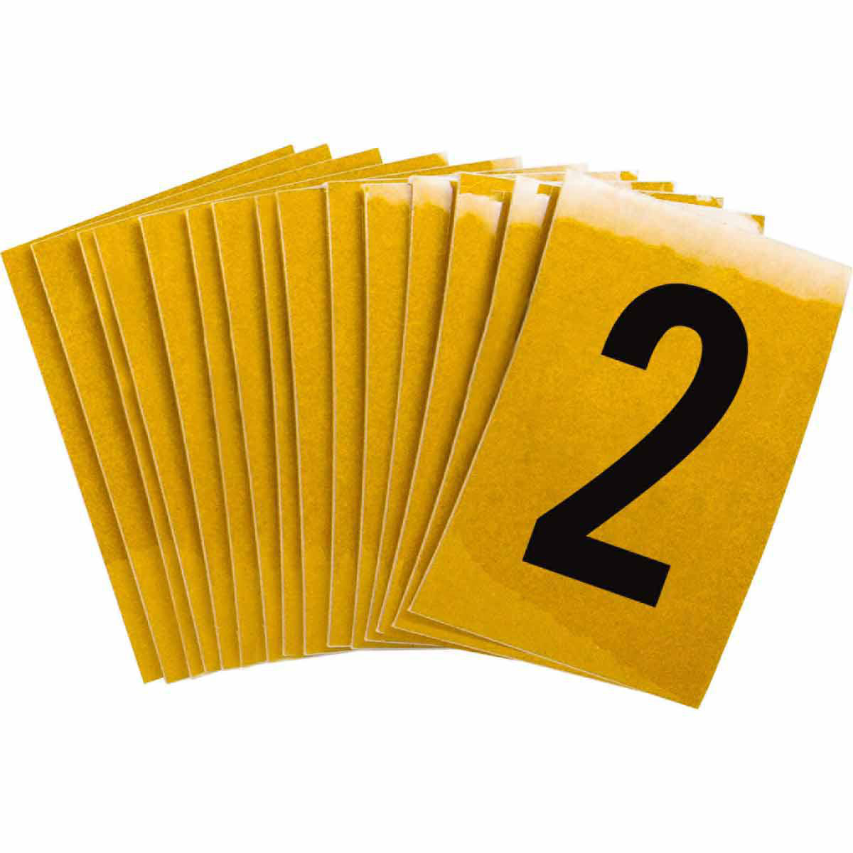 Product image for 5920 Reflective Number and Letter Labels, 1.5" H x 1" W, Pack of 25 Labels, Black on Yellow, 2