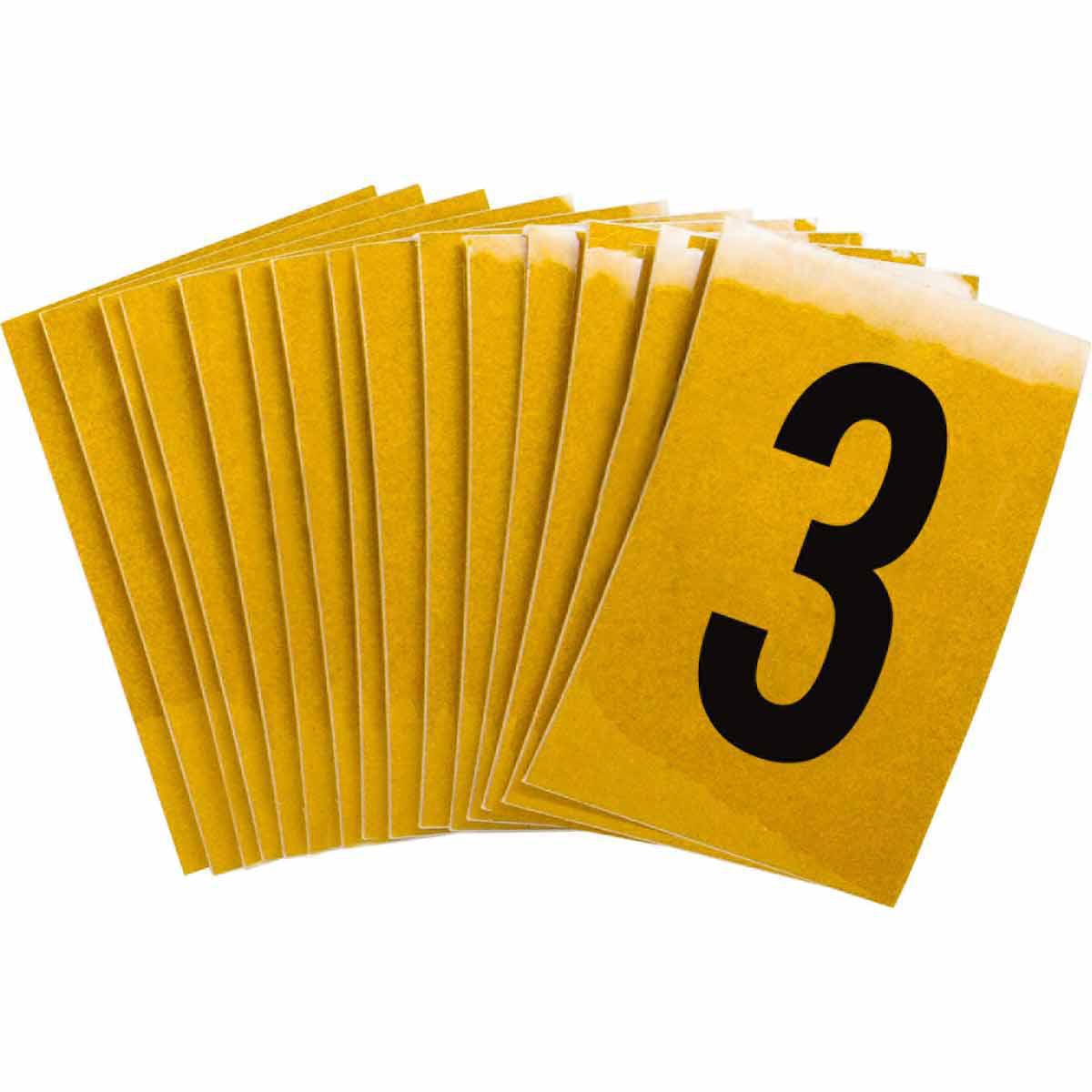 Product image for 5920 Reflective Number and Letter Labels, 1.5" H x 1" W, Pack of 25 Labels, Black on Yellow, 3