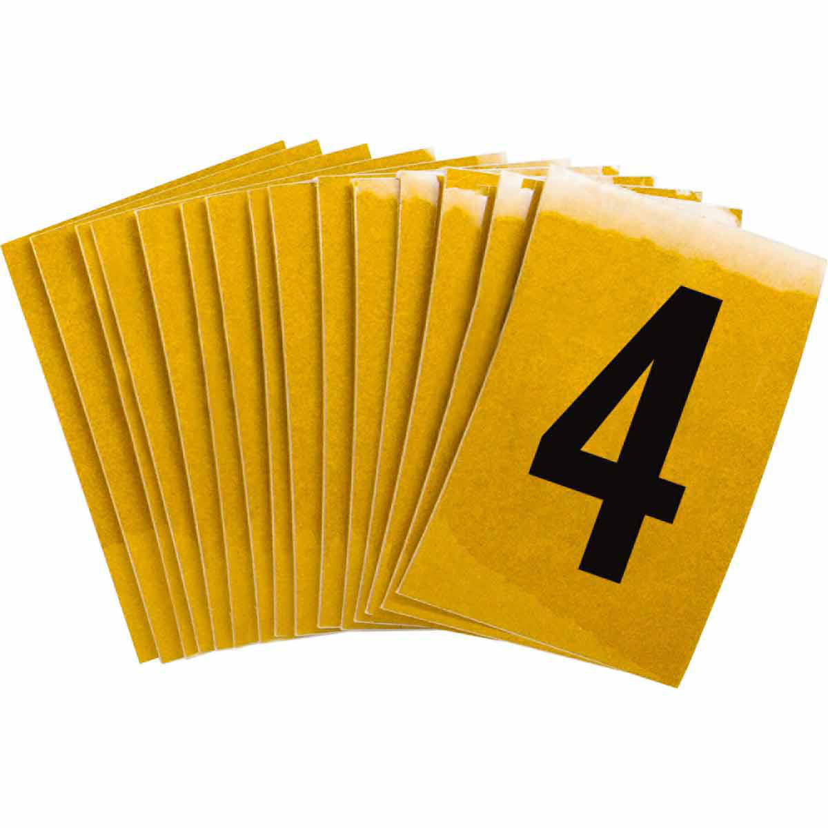 Product image for 5920 Reflective Number and Letter Labels, 1.5" H x 1" W, Pack of 25 Labels, Black on Yellow, 4