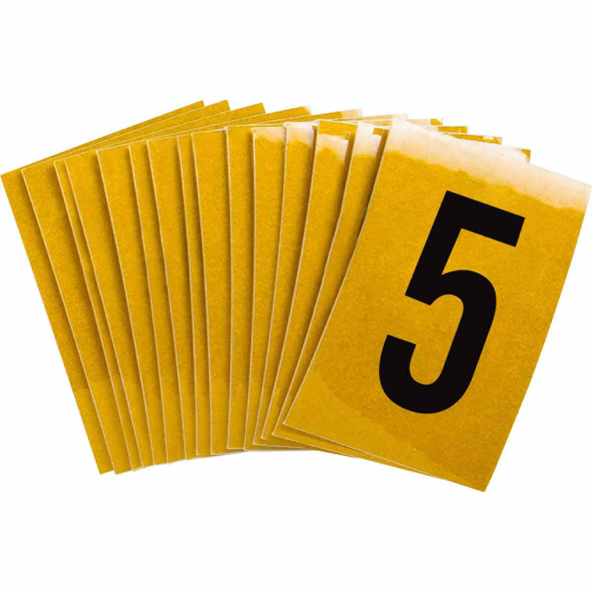 Product image for 5920 Reflective Number and Letter Labels, 1.5" H x 1" W, Pack of 25 Labels, Black on Yellow, 5