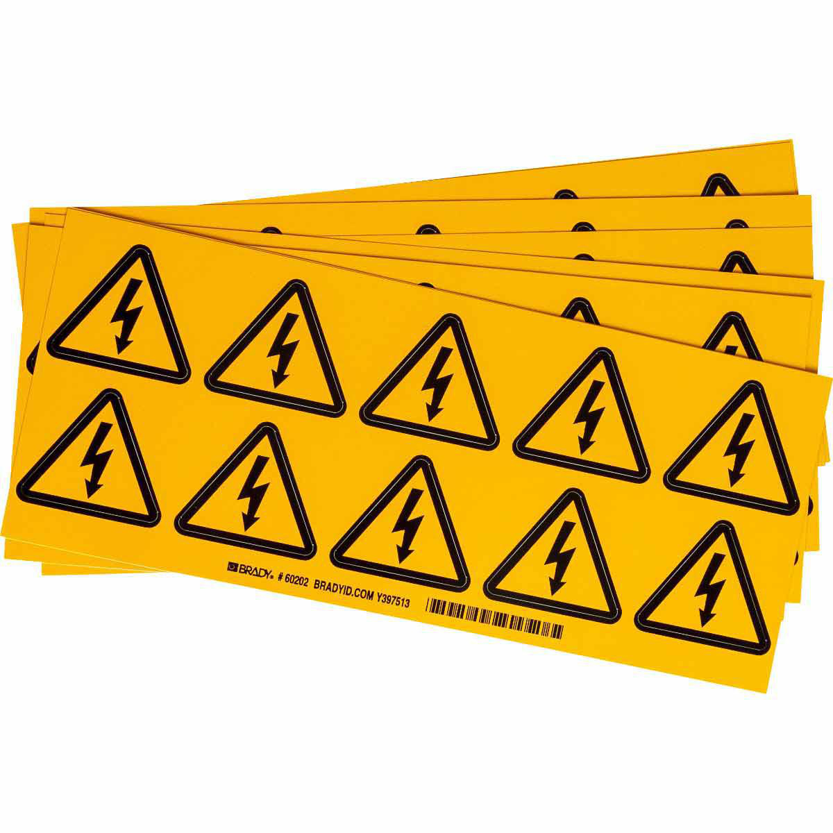Product image for Label warning vinyl black on yellow 2x2"
