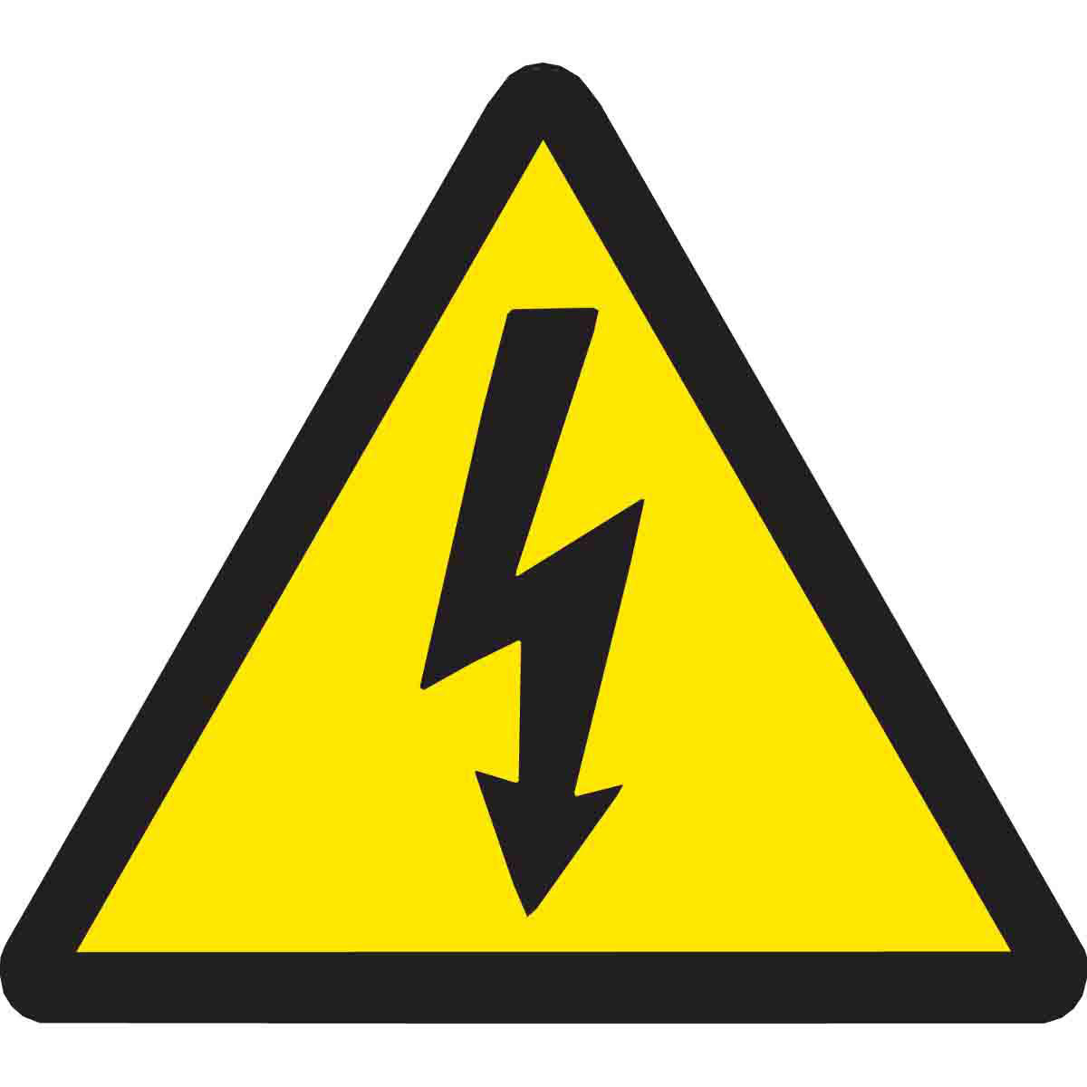 Product image for Label warning vinyl black on yellow 4x4"