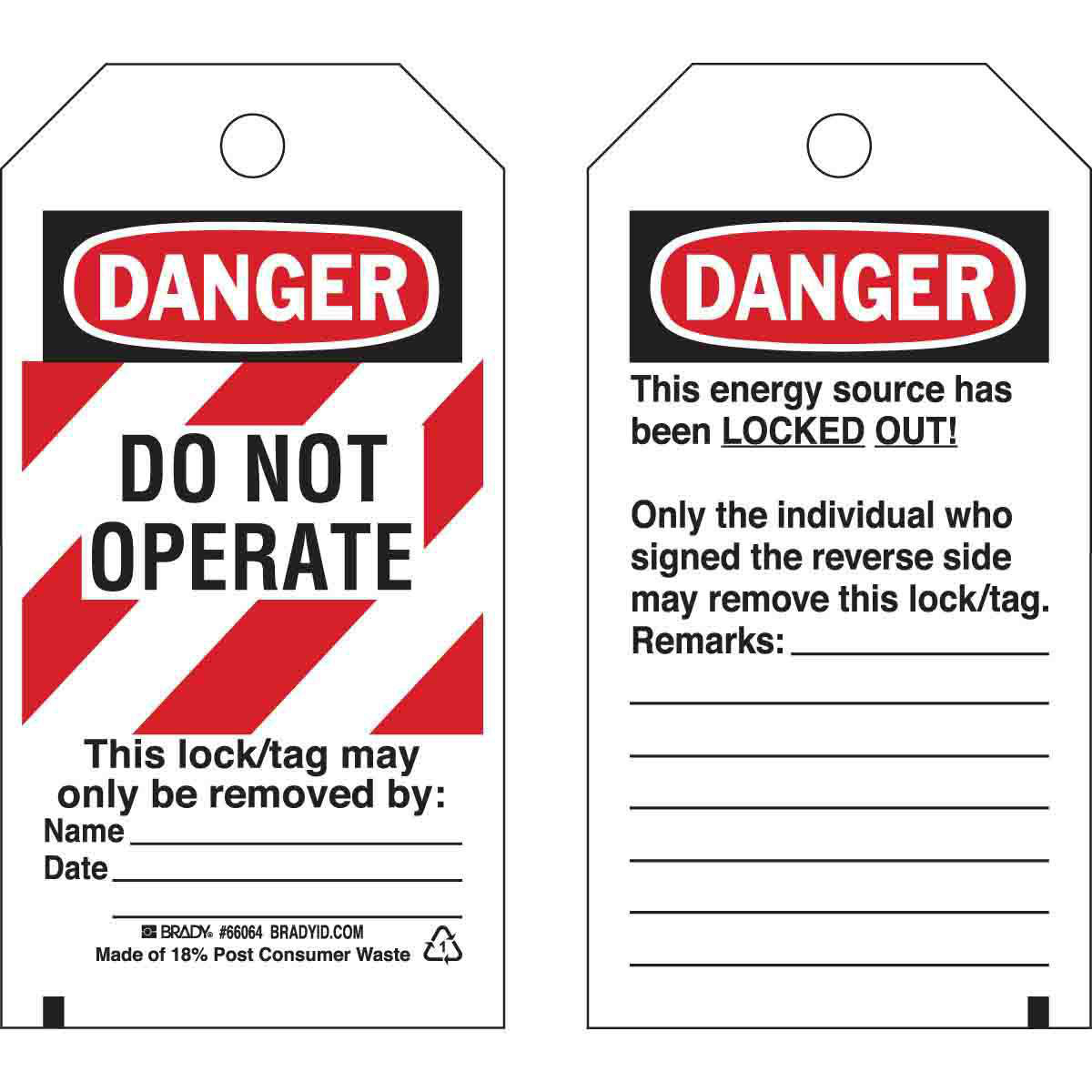 Product image for Tag DANGER polyester 5-1/2x3in
