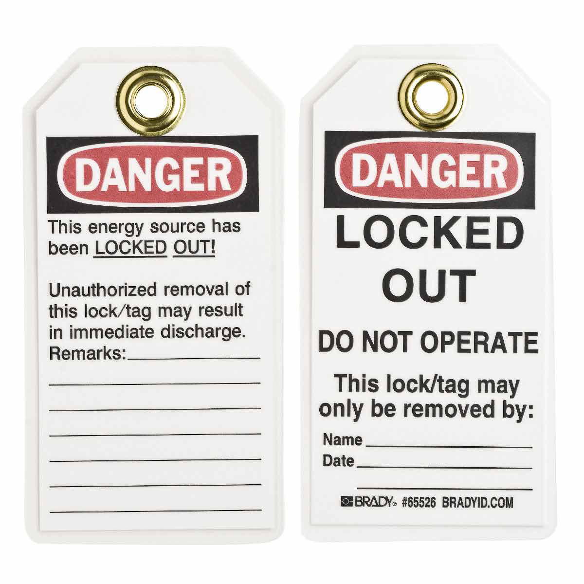 Product image for Tag DANGER LOCKED OUT DO NOT OPERATE 5-1/2x3in