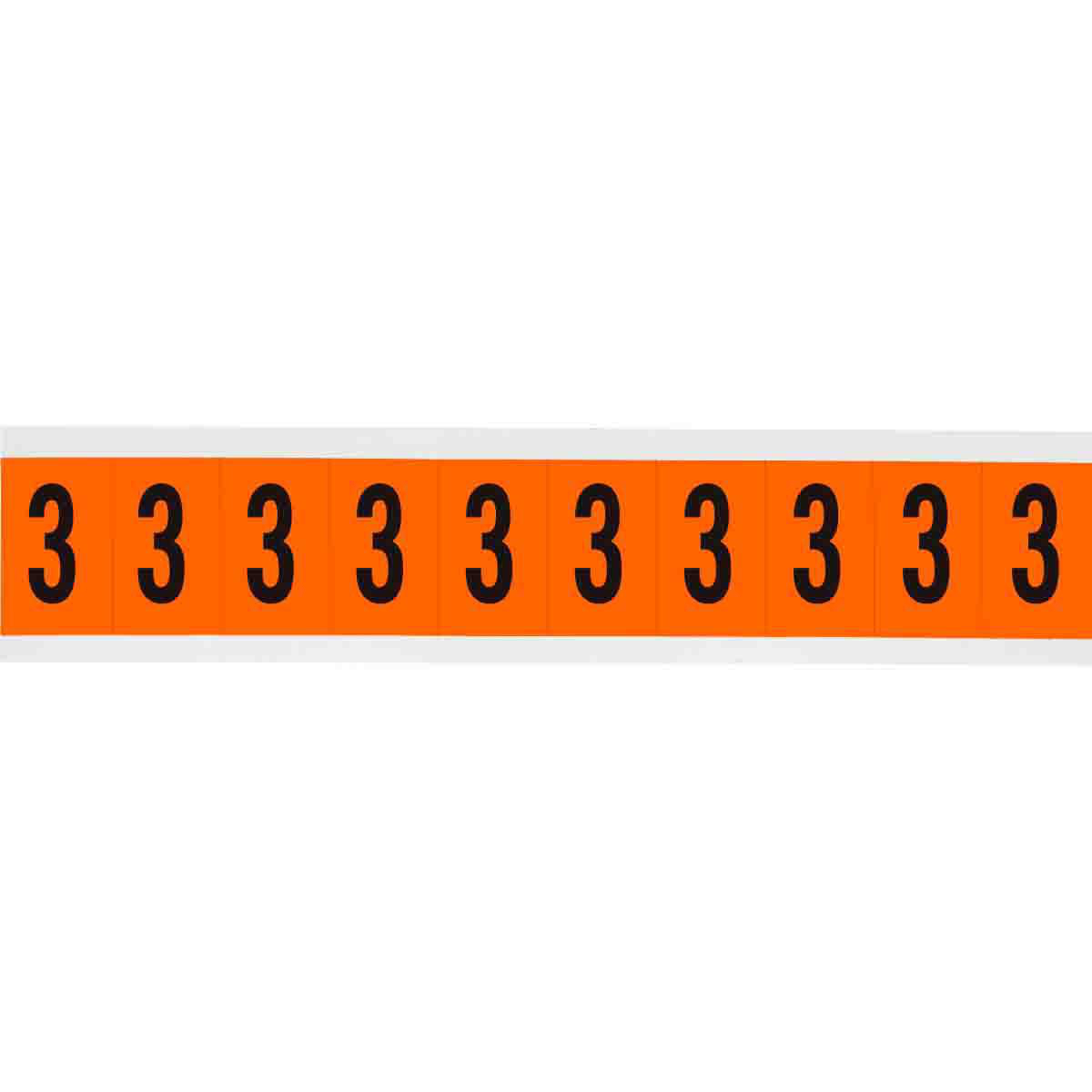 Product image for Outdoor Utility Pressure Sensitive Vinyl Number Labels - 1.938" H, Black on Orange, 3