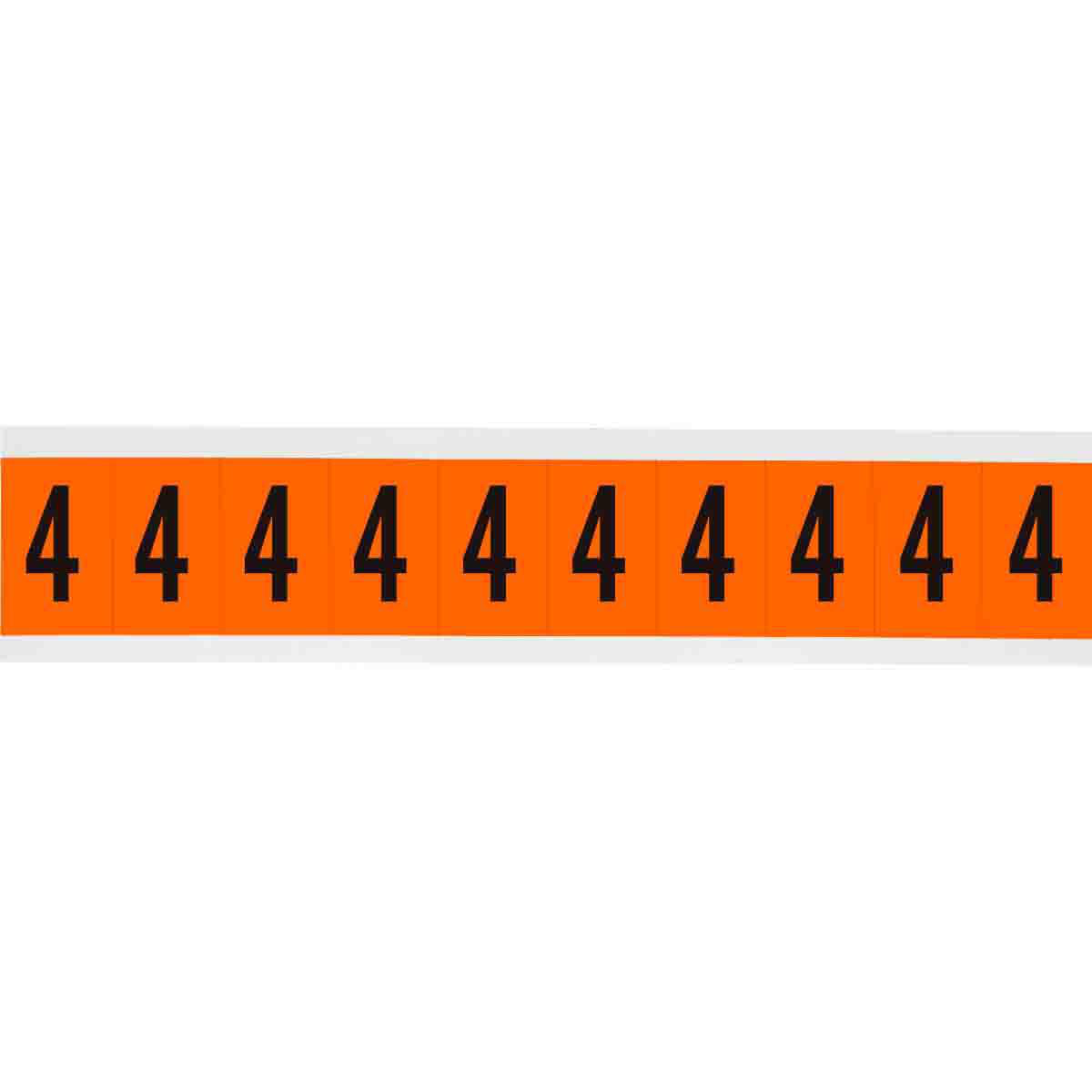 Product image for Outdoor Utility Pressure Sensitive Vinyl Number Labels - 1.938" H, Black on Orange, 4