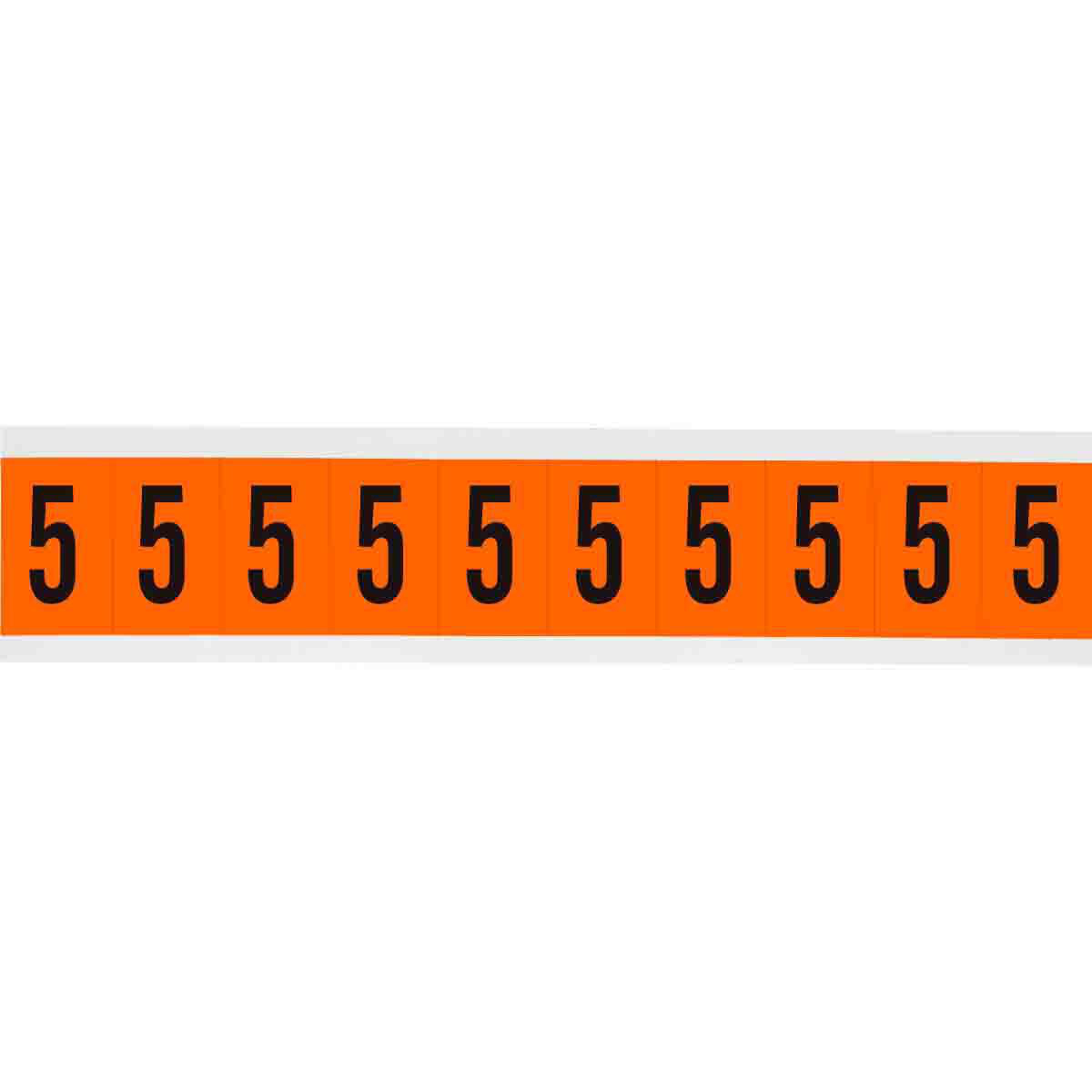 Product image for Outdoor Utility Pressure Sensitive Vinyl Number Labels - 1.938" H, Black on Orange, 5