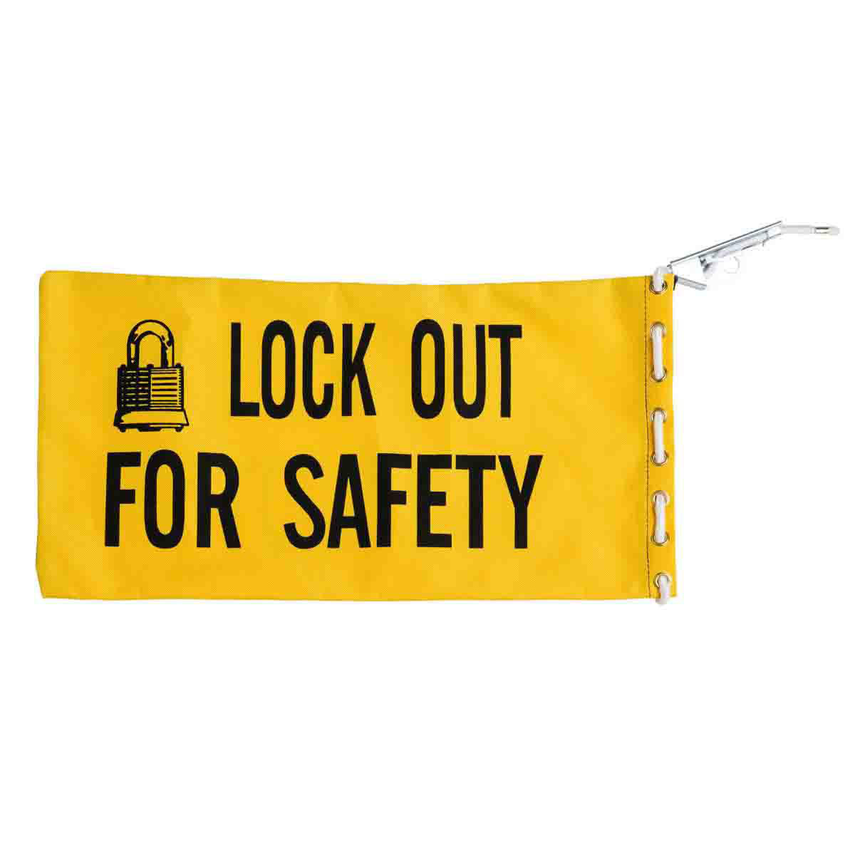 Product image for Lockout bag rugged blk on yellow 9-3/4x18in