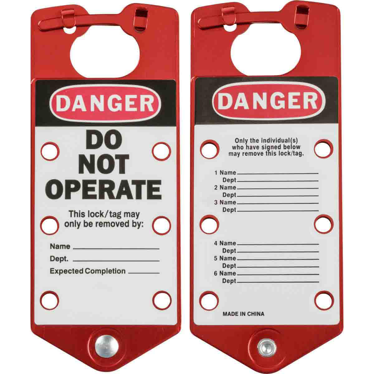 Product image for Lockout hasp alum red DANGER DO NOT OPERATE