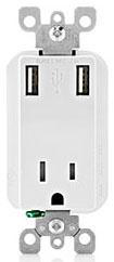 Product image for 15A TR RECEPT USB CHRGR BLK