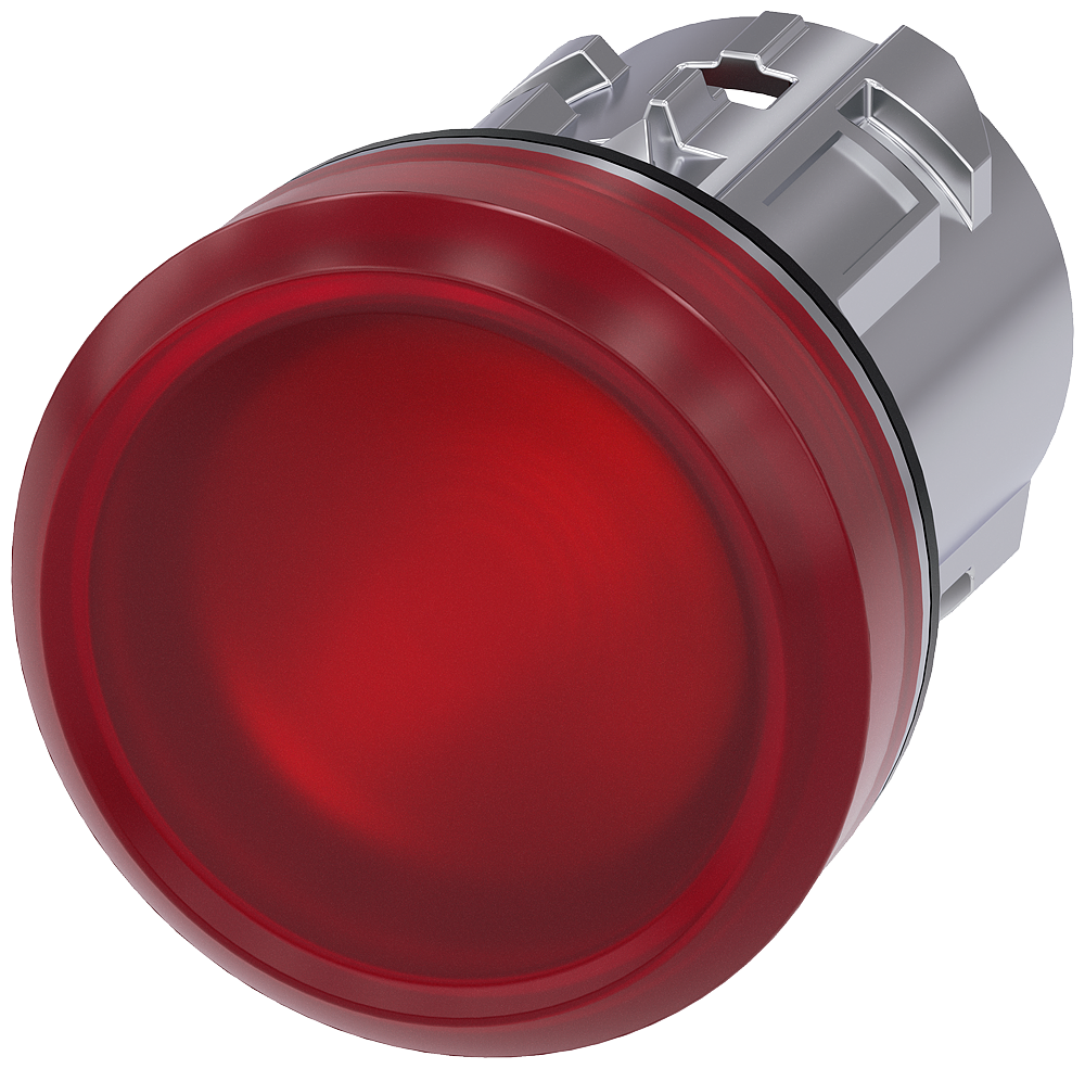 Product image for Light indicator round plastic smooth lens shiny red