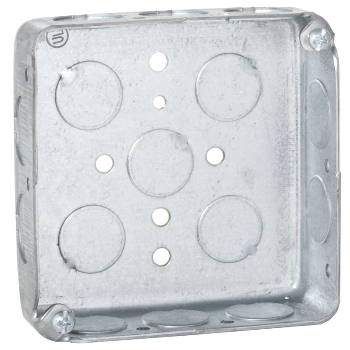 Product image for 4SQ BOX DRAWN 1-1/4 DEEP 1/2 KO