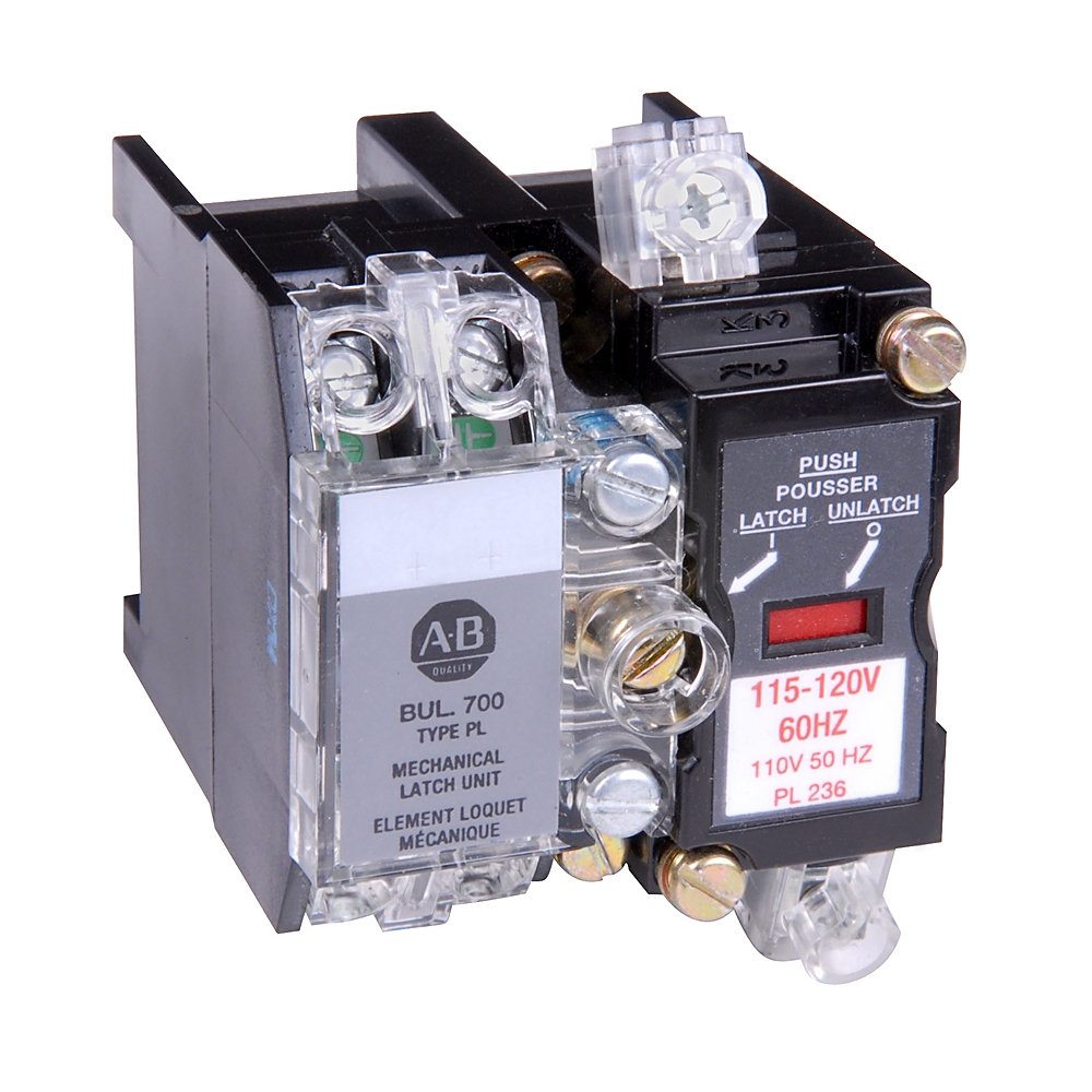 Product image for Latch unit mechanical for relay 20AMP 115-125VDC