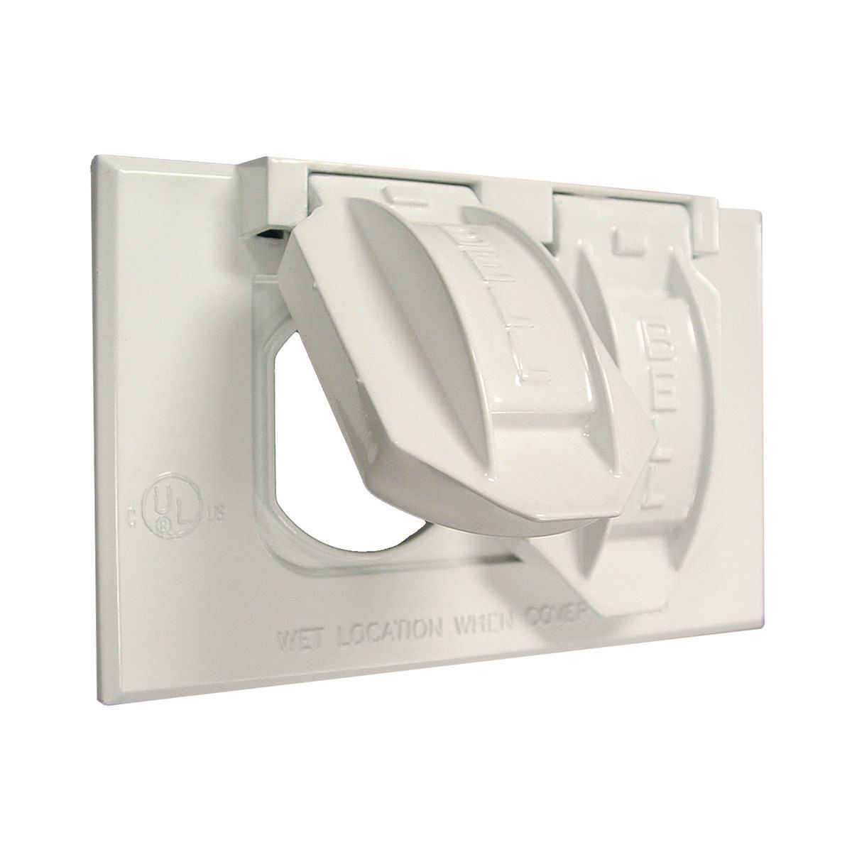 Product image for 1G HORIZONTAL WP COVER DUPLEX - WHITE