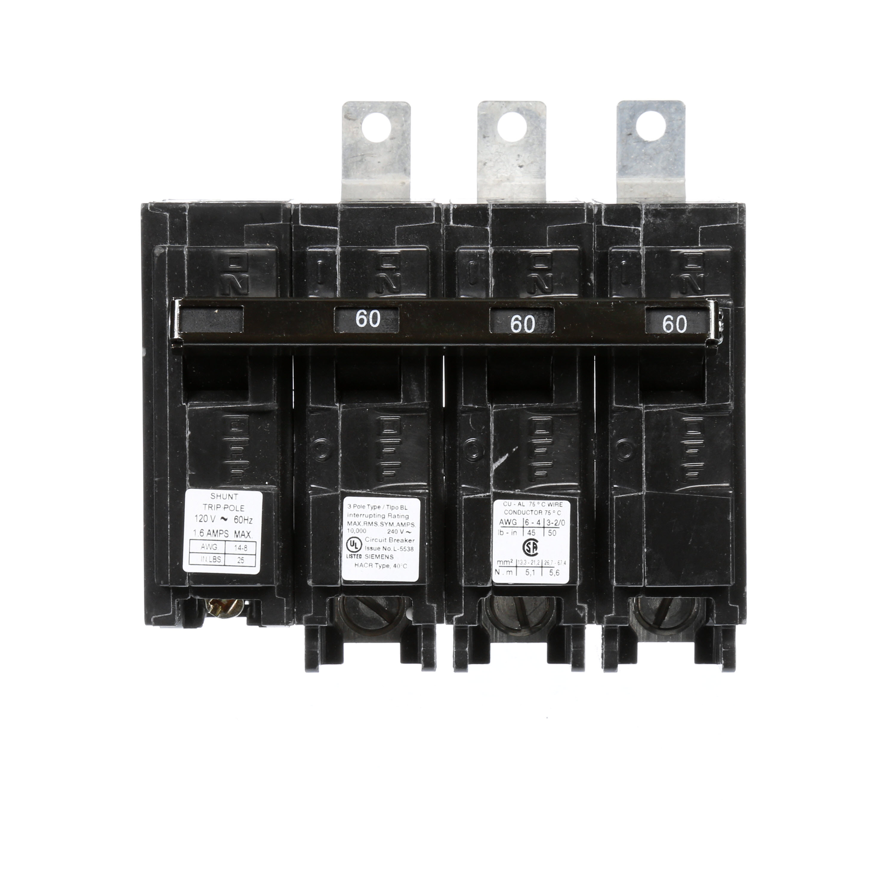 Product image for BL 60A 3P C/W 120V SHUNT TRIP