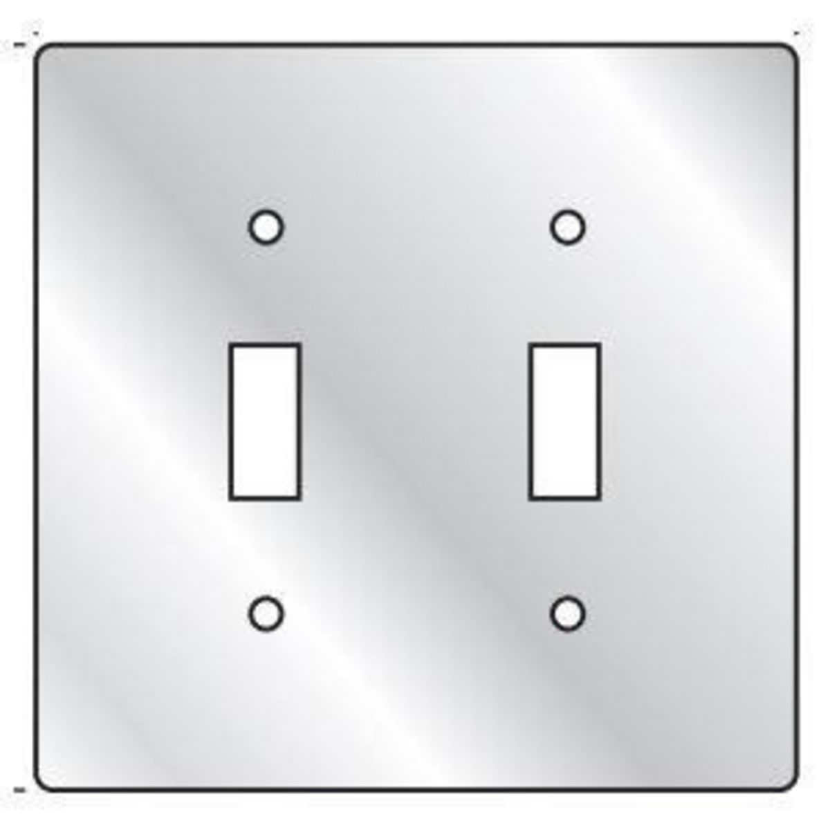 Product image for Wall plate 2gang aluminum toggle switch