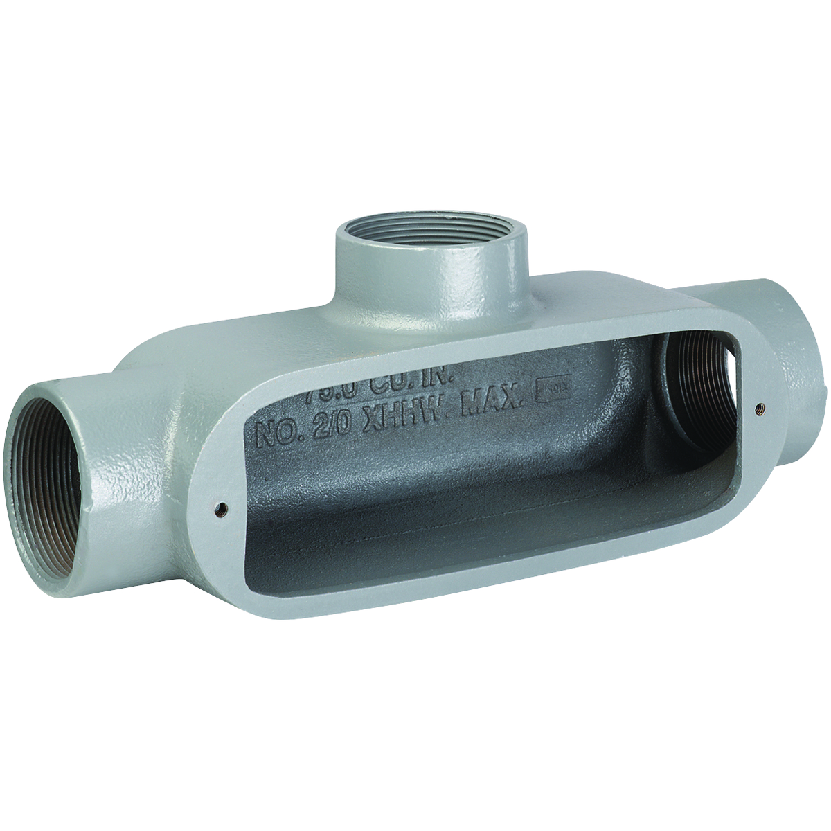 Product image for Body conduit T type aluminium 1-1/4in hub 32cuin