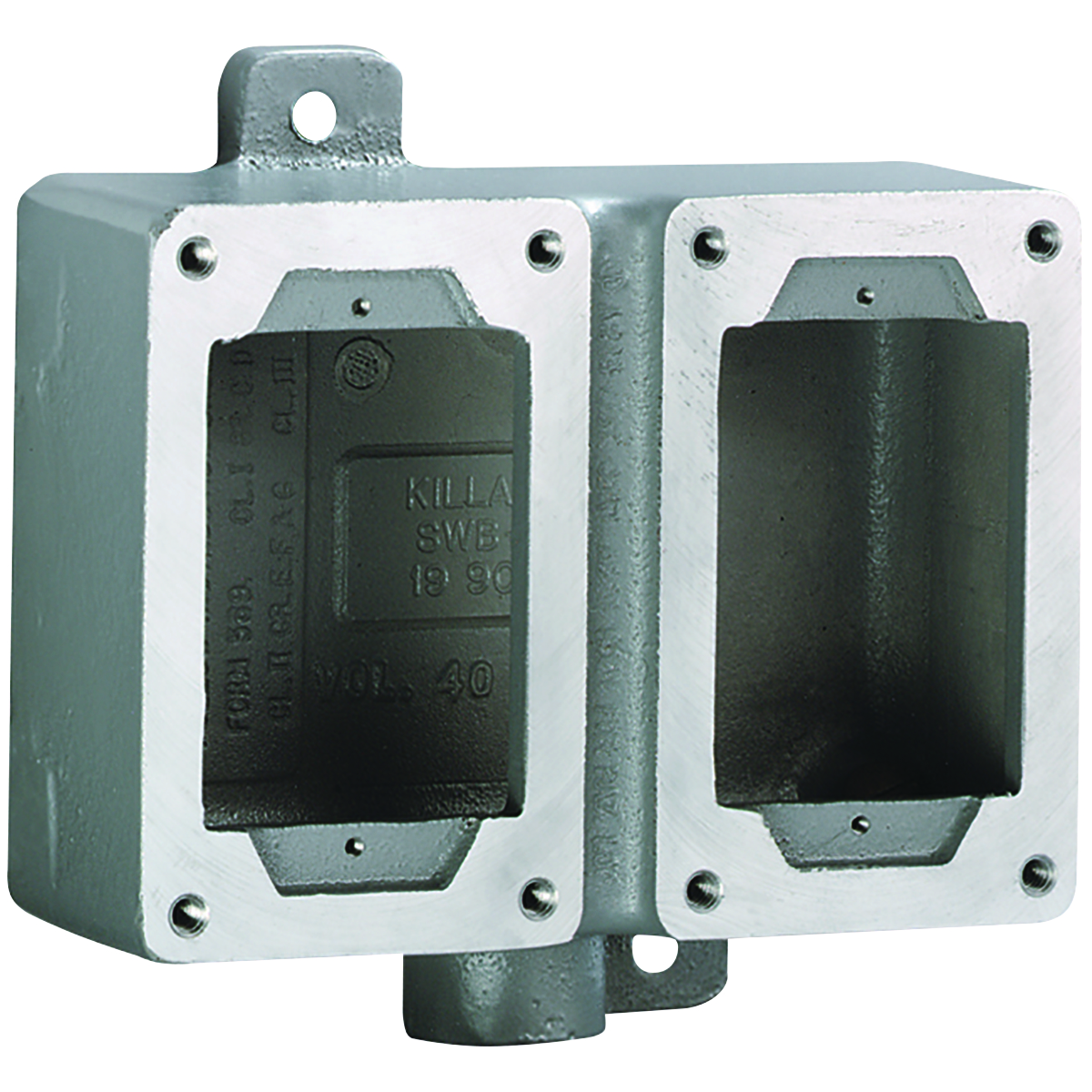 Product image for SWB Series - Aluminum Dead-End Double-Gang Device Body For Use With XCS/XS/XT Cover Assemblies - Hub Size 3/4 Inch