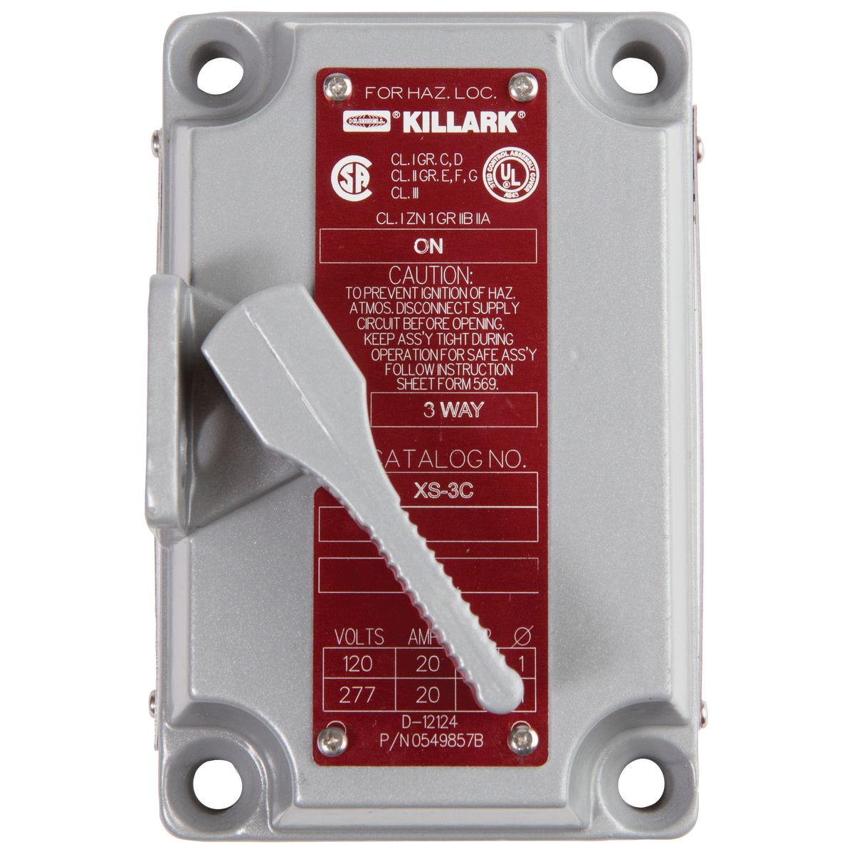 Product image for Tumbler switch control 3 way SPDT 120/277VAC