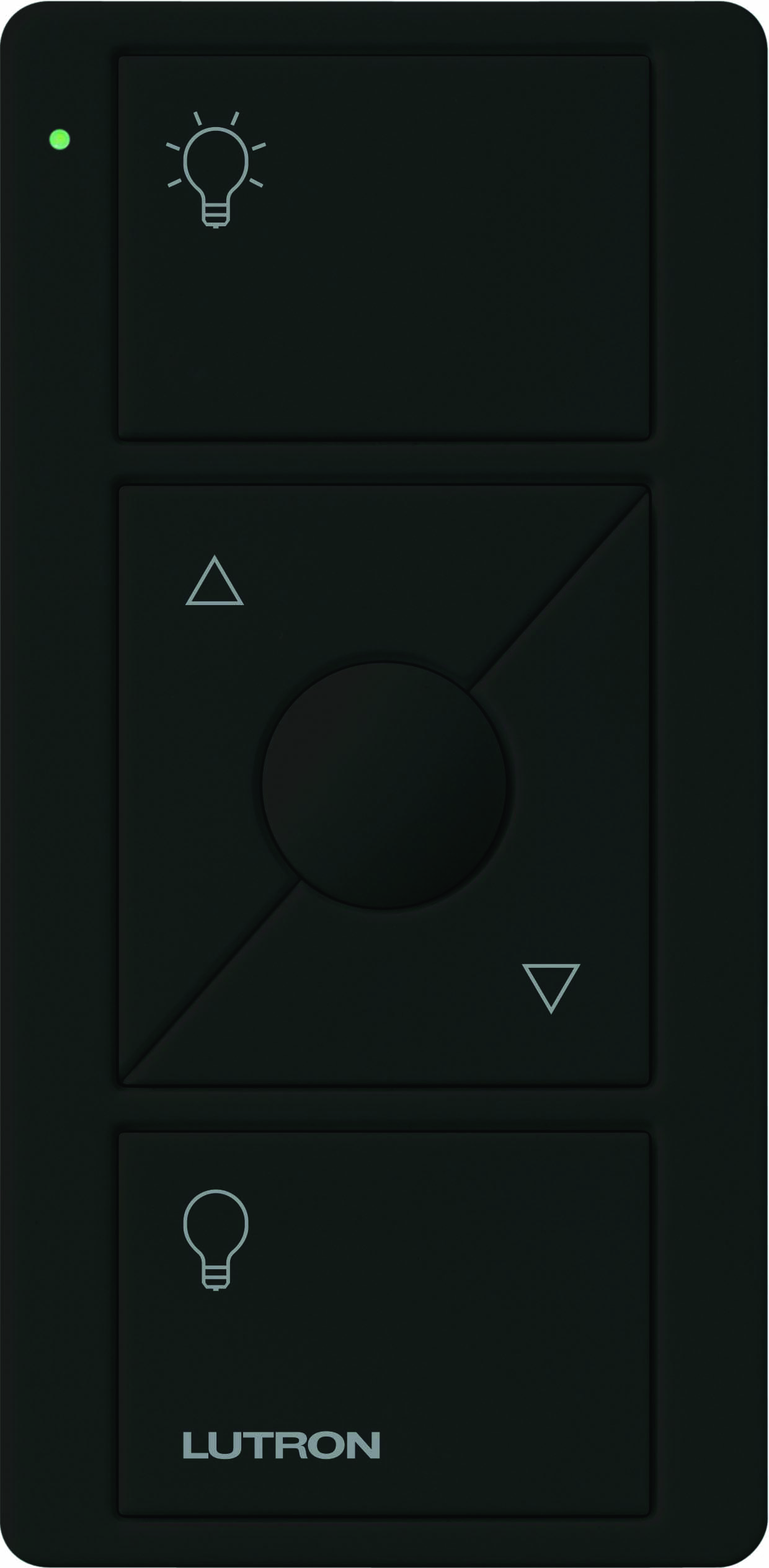 LUTRON PJ2-3BRL-BL-L01R REMOTE 3BUTTON WITH RAISE AND LOWER AND LIGHT ICON ENGRAVING BLACK