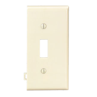Product image for Wallplate sectional 1-gang toggle end panel thermoplastic ivory