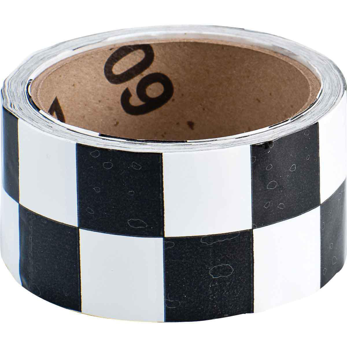 Product image for Tape warning stripe & check vinyl 2"x18yrd
