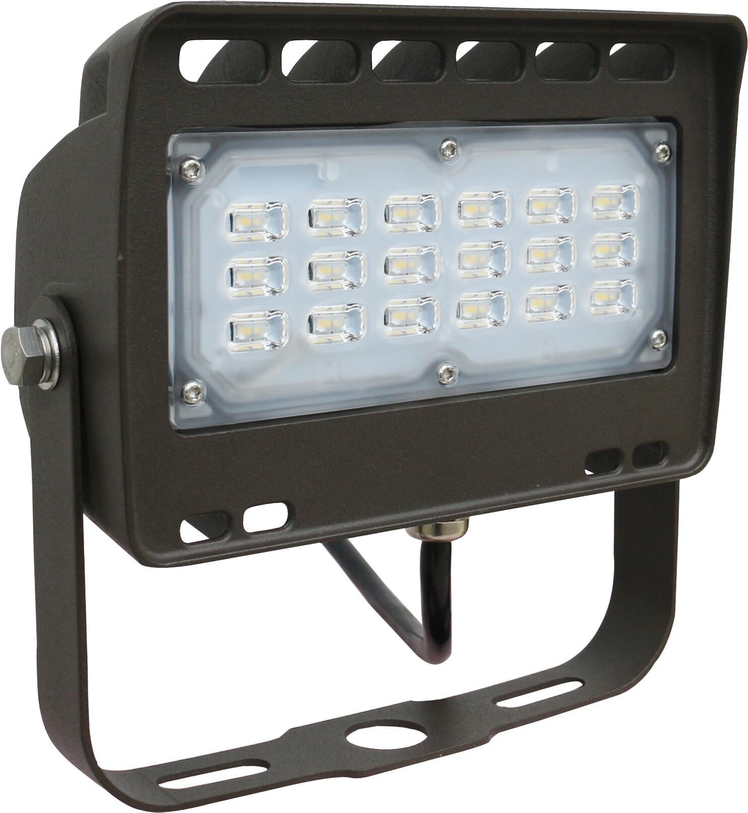 Product image for LED FLOODLIGHT MINI 30W-3200LM, 3000K, BRONZE, 120-277VAC, YOKE MOUNT