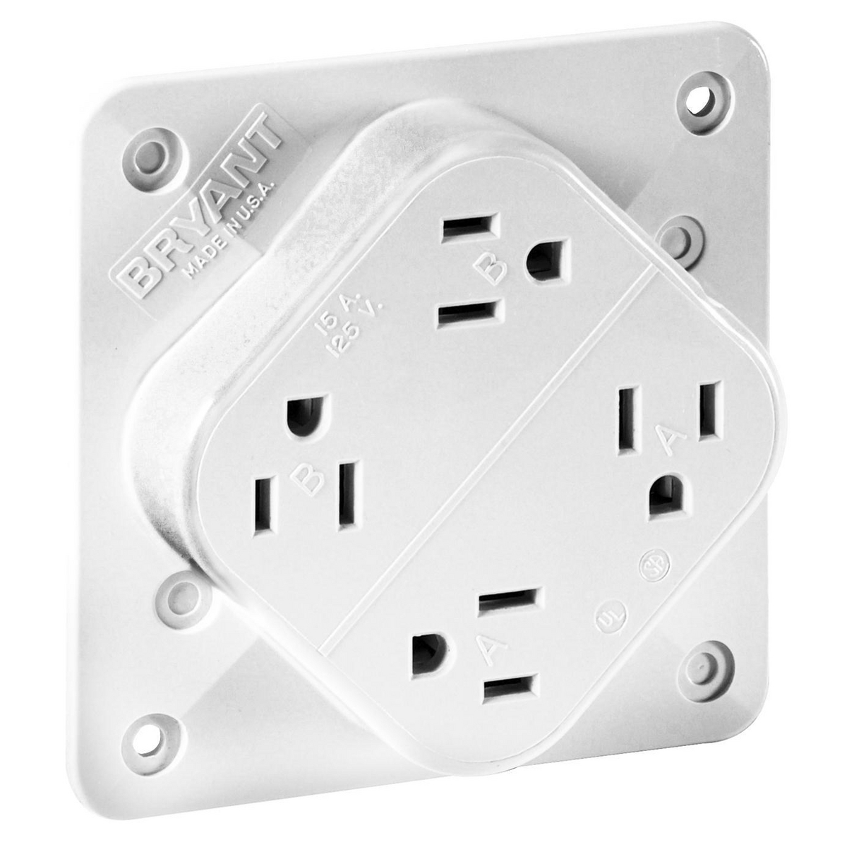 Product image for RCPT, Q-PLEX, 15A 125V 5-15R, WH