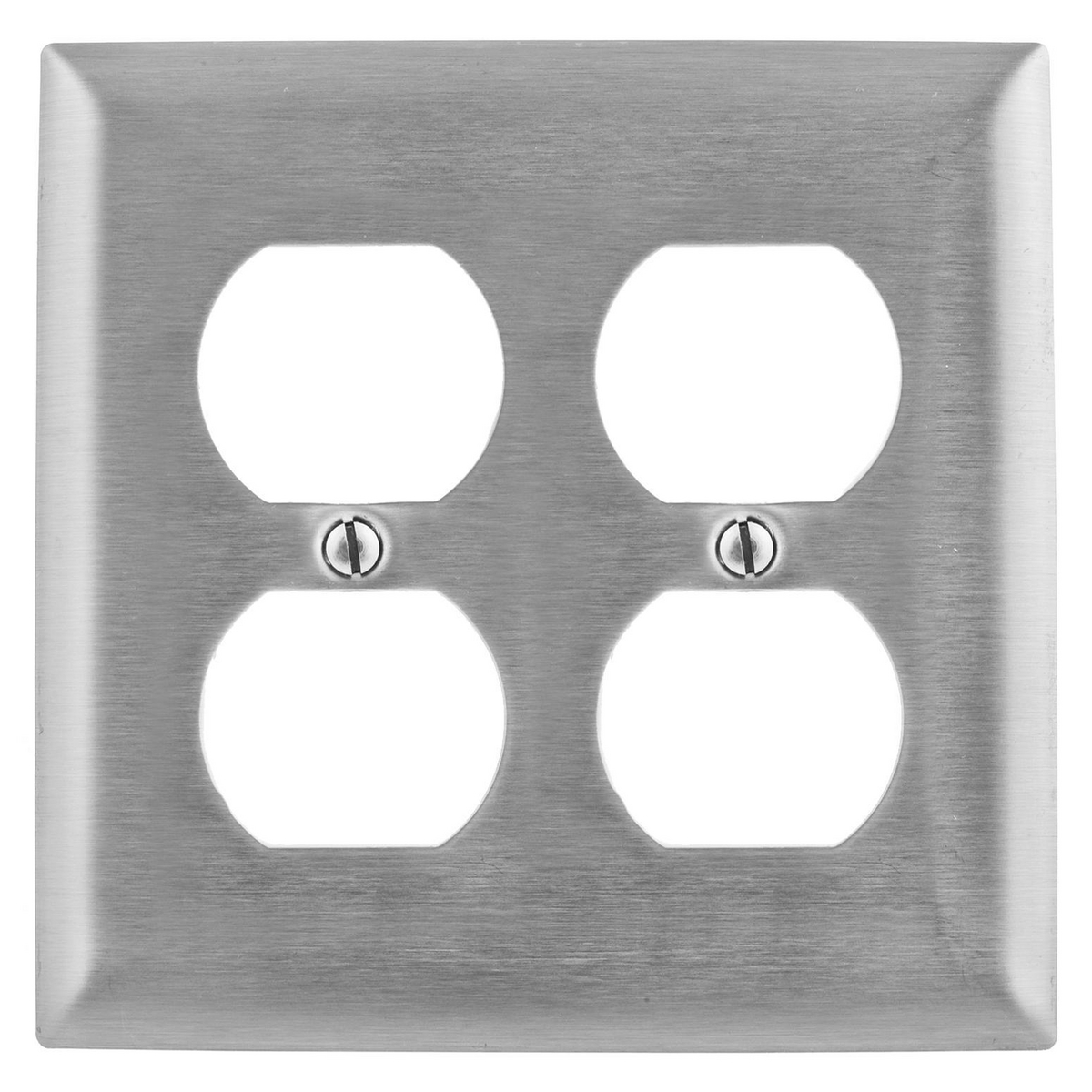 Product image for Wallplate jumbo 2-gang 2-duplex 304SS