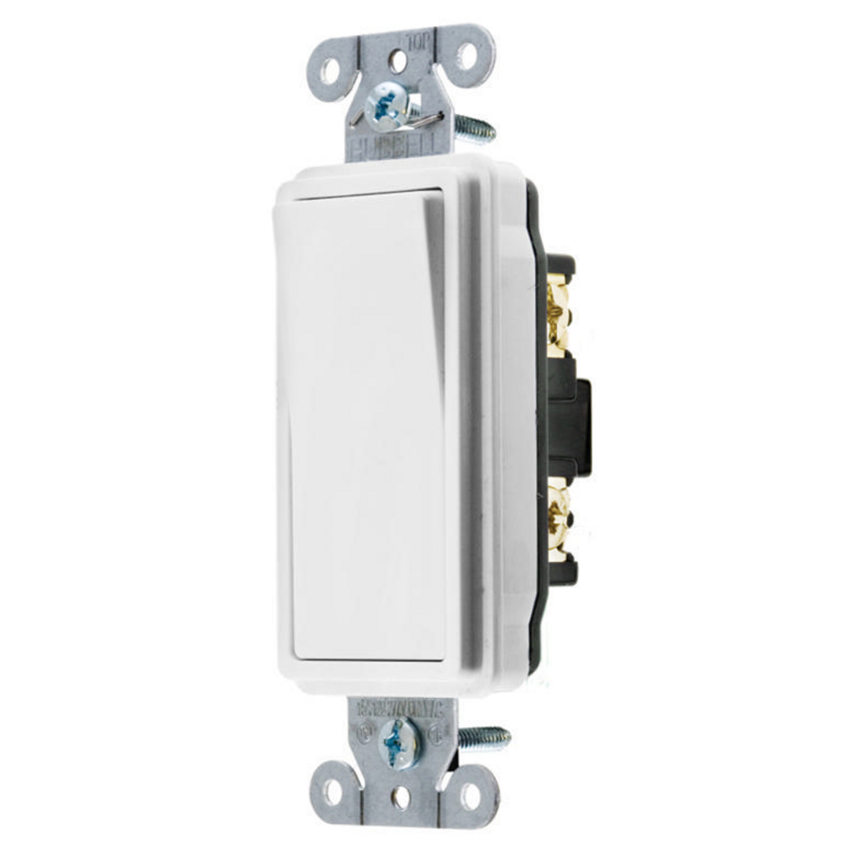 Product image for HUB DS420W SWITCH 20A FW DECORA 120V 277V 4WAY ROCKER GP WHITE BACK AND SIDE WIRED